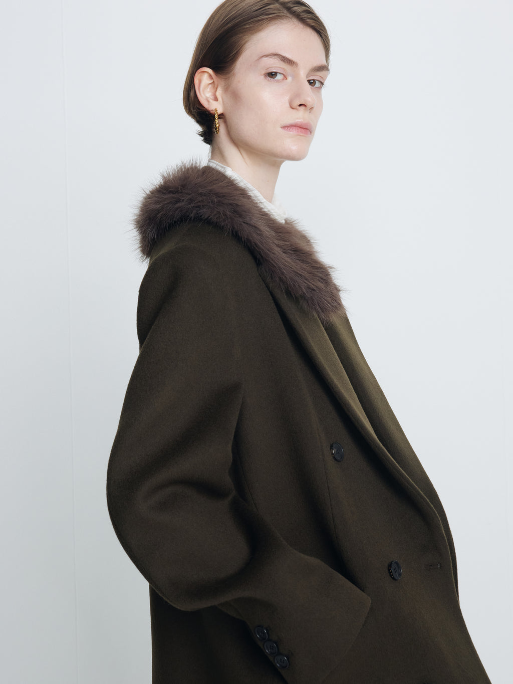 (W) FAUX FUR MUFFLER_ BROWN