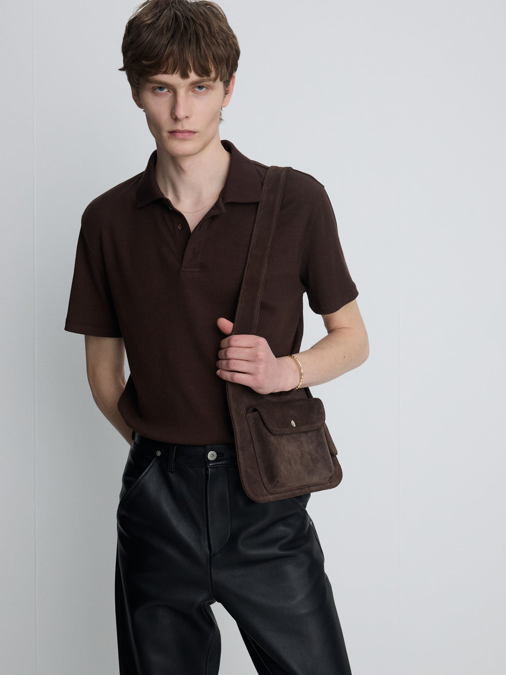 (2026/06/09 Open) SOFT RIBBED POLO SHIRT_ BROWN