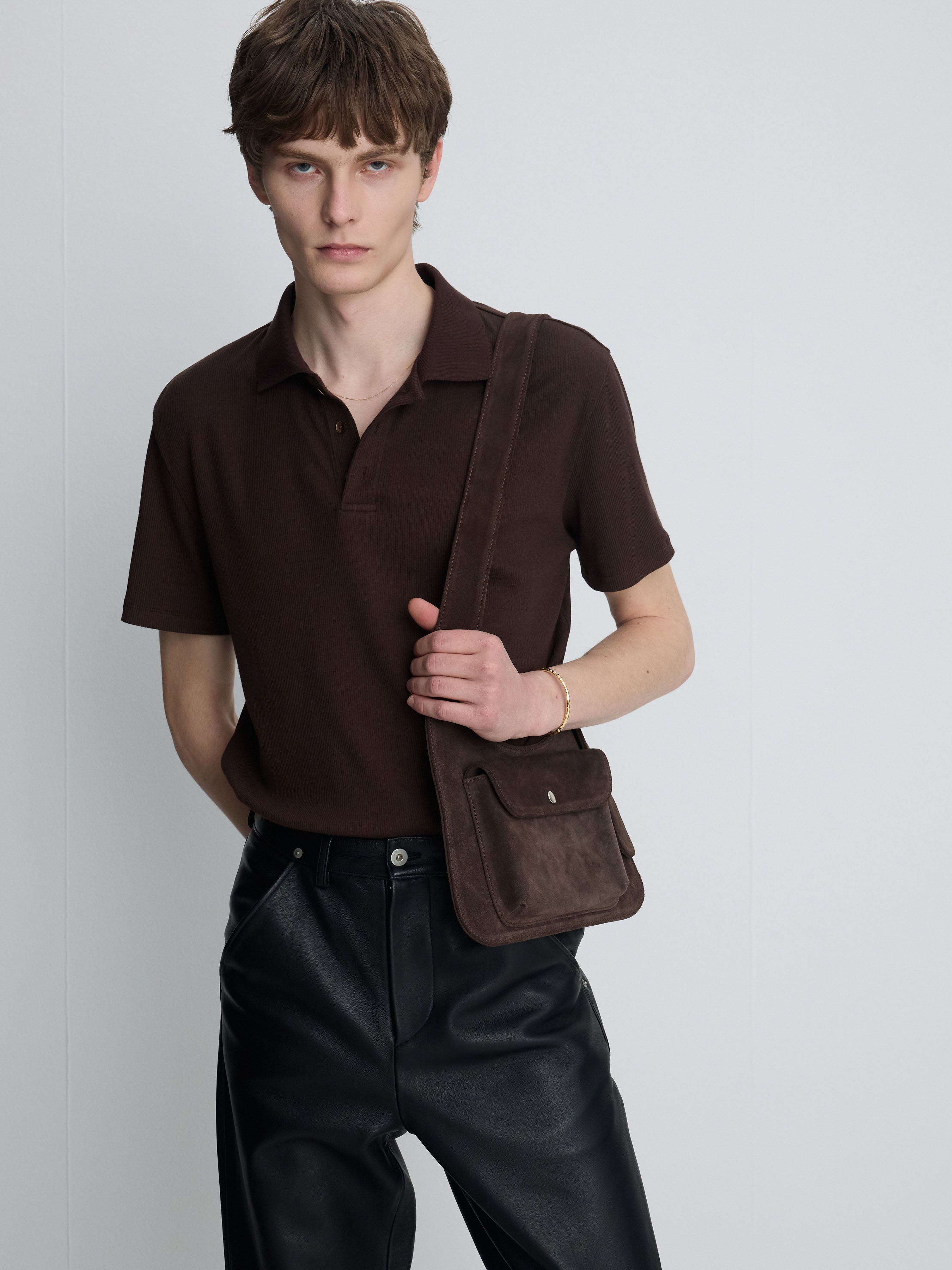 (2026/06/09 Open) SOFT RIBBED POLO SHIRT_ BROWN