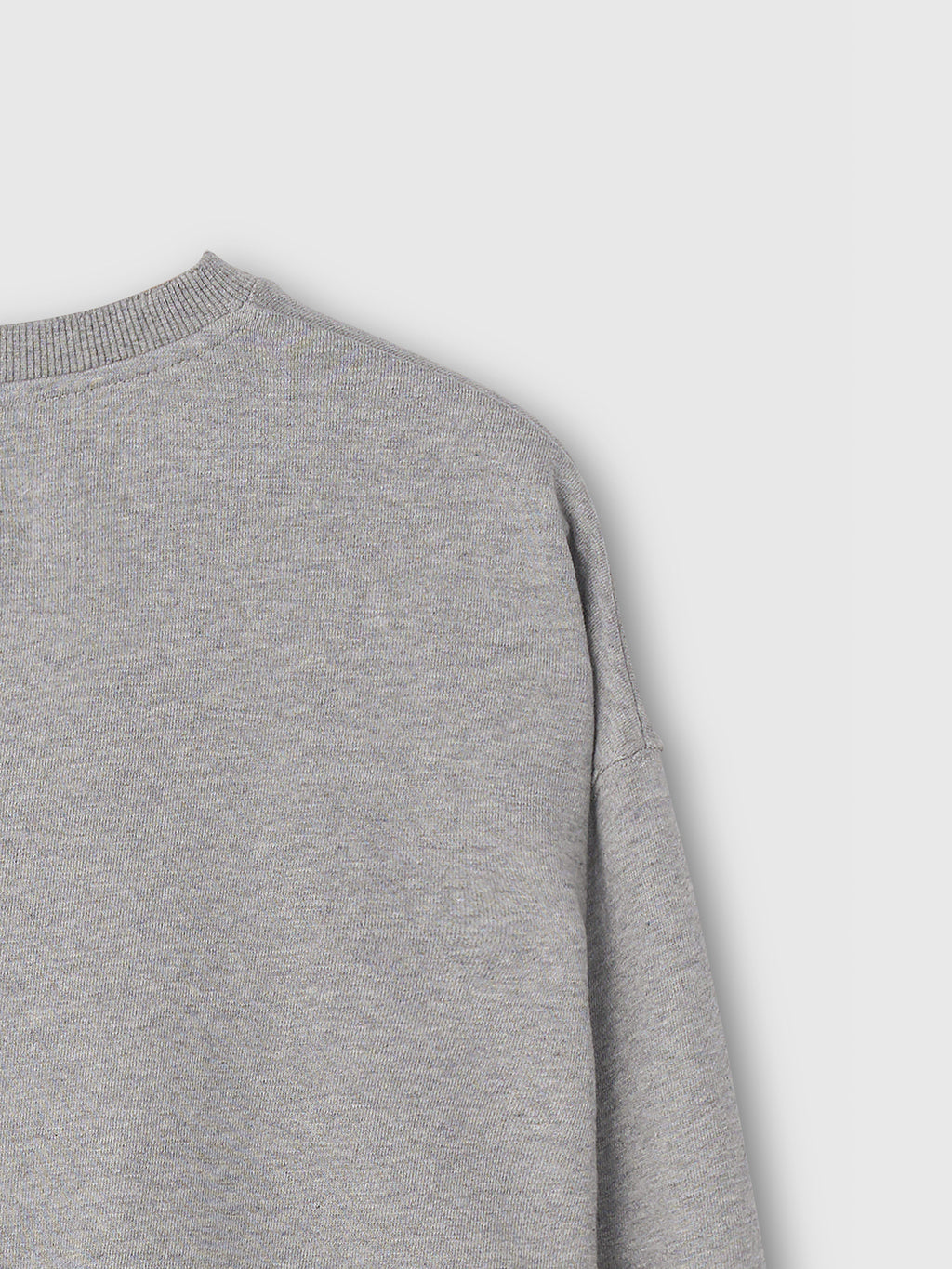 Embroidery Overlap College Sweatshirt_ Heather Grey