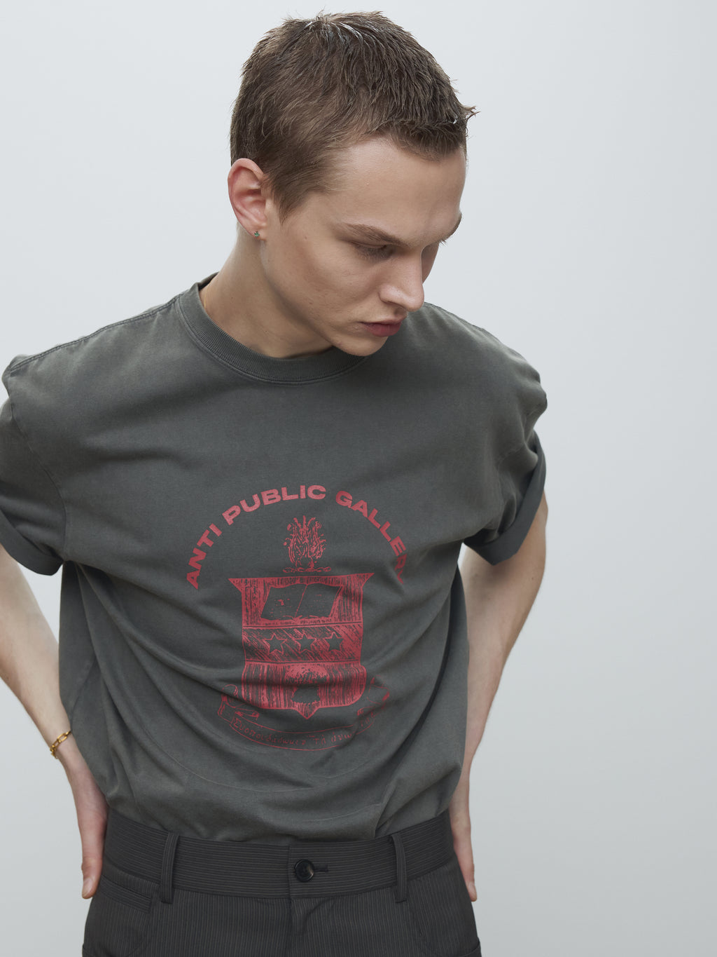 ANTI GALLERY GARMENT DYED T-SHIRT_ FADED CHARCOAL