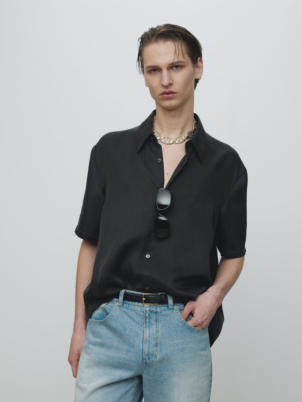 FLUID CUPRO SHIRT (JAPANESE FABRIC)_ CARBON