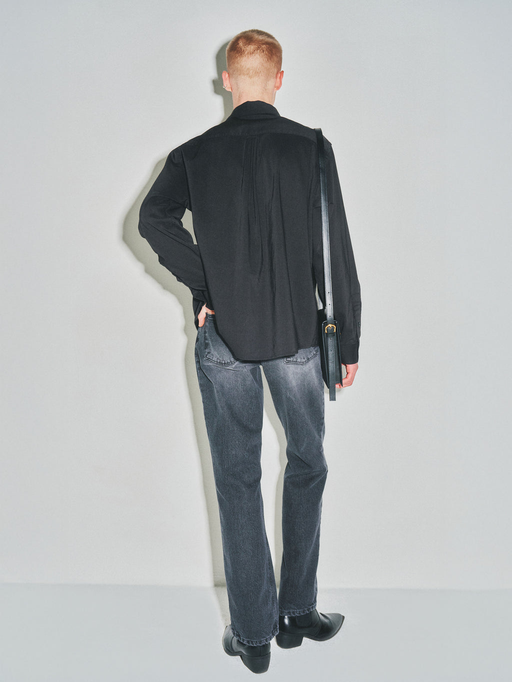 Soft Brushed C/R Western Shirt_ Midnight Black