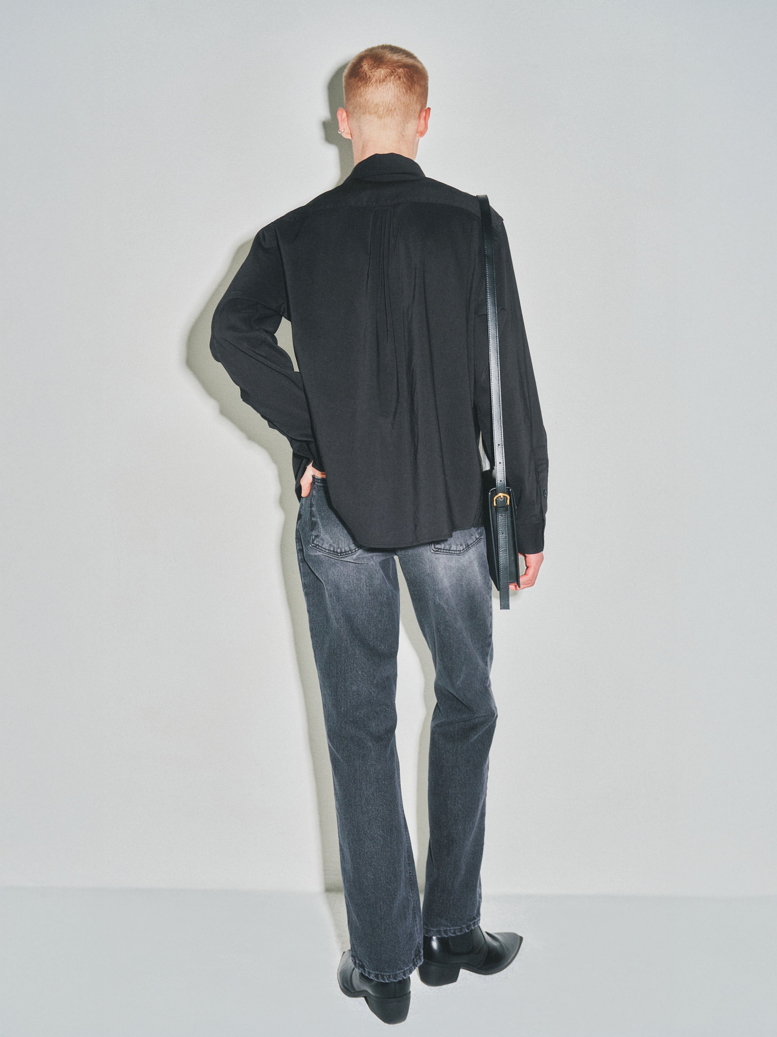 Soft Brushed C/R Western Shirt_ Midnight Black