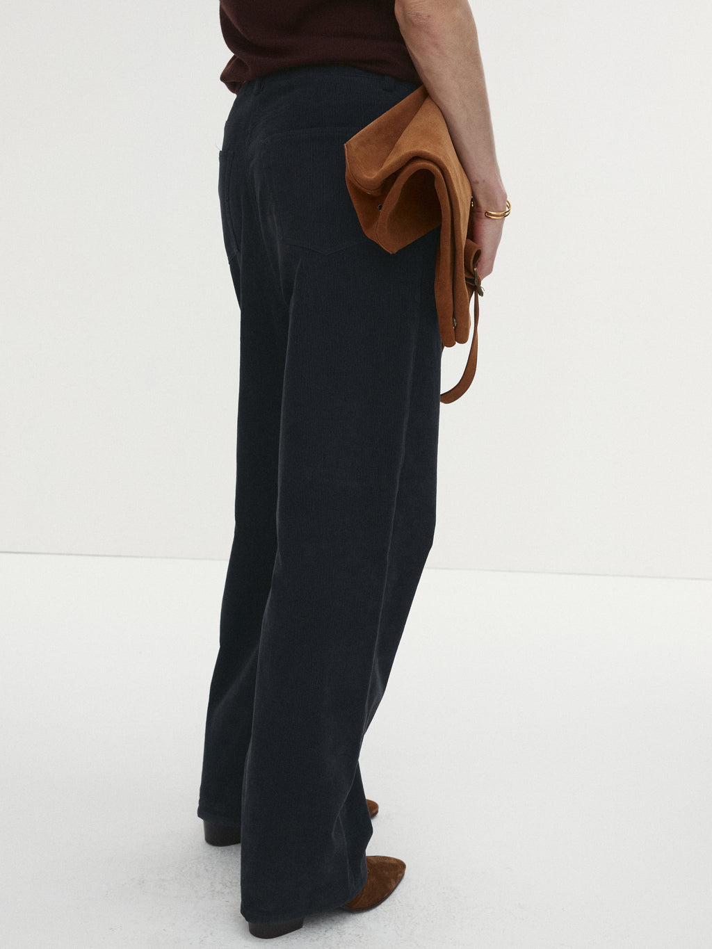 CORDUROY LOOSE FLARED PANTS_ INK