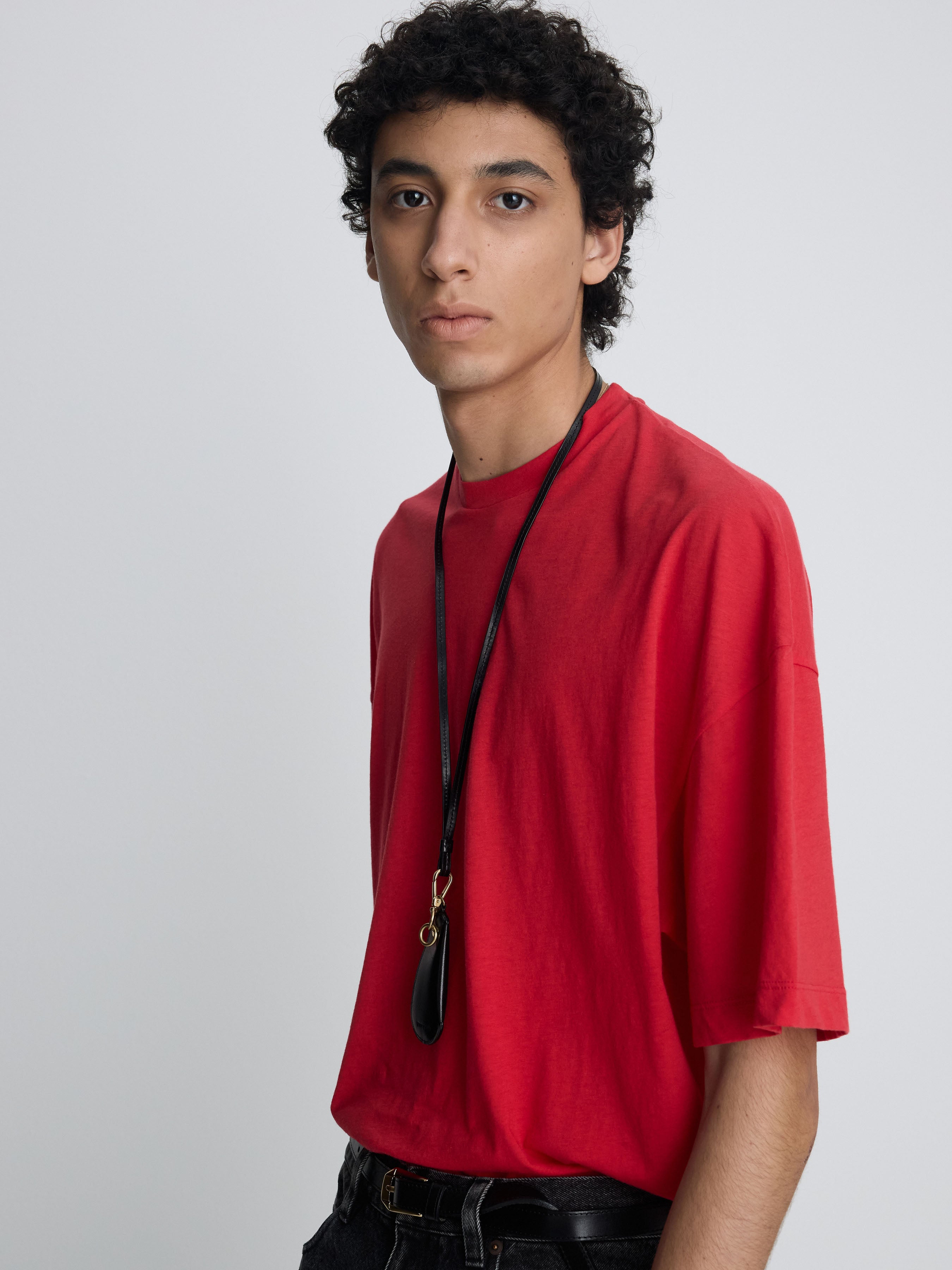 COTTON CASHMERE RELAXED T-SHIRT_ RED