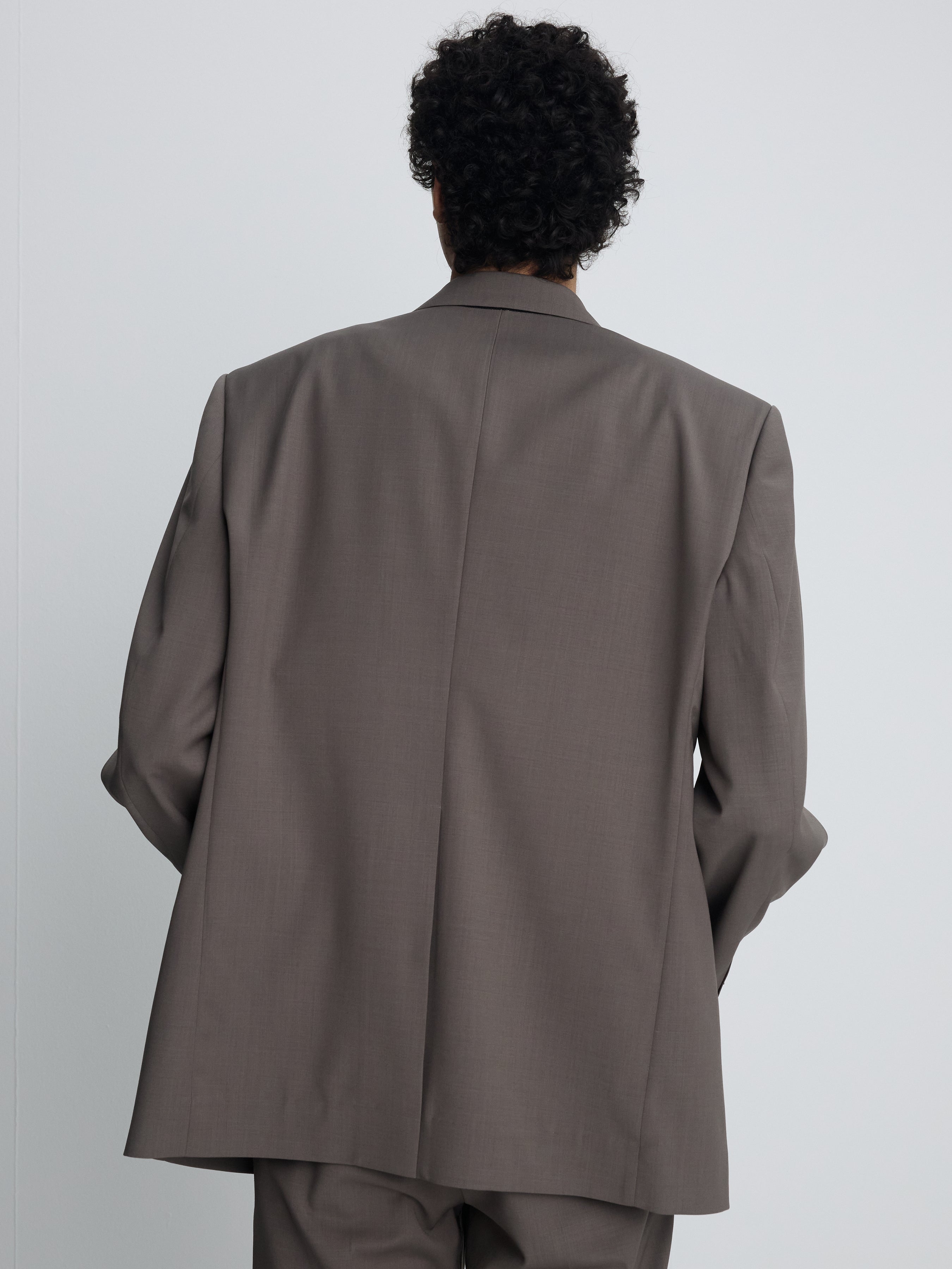 TROPICAL WOOL RELAXED BLAZER_ TAUPE
