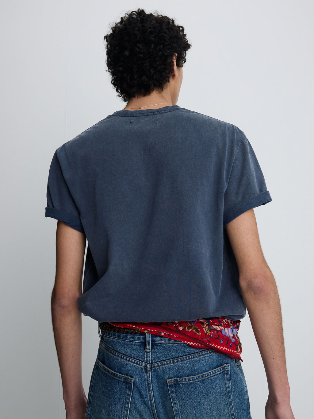 GARMENT-DYED SOUND BAR T-SHIRT_ FADED NAVY