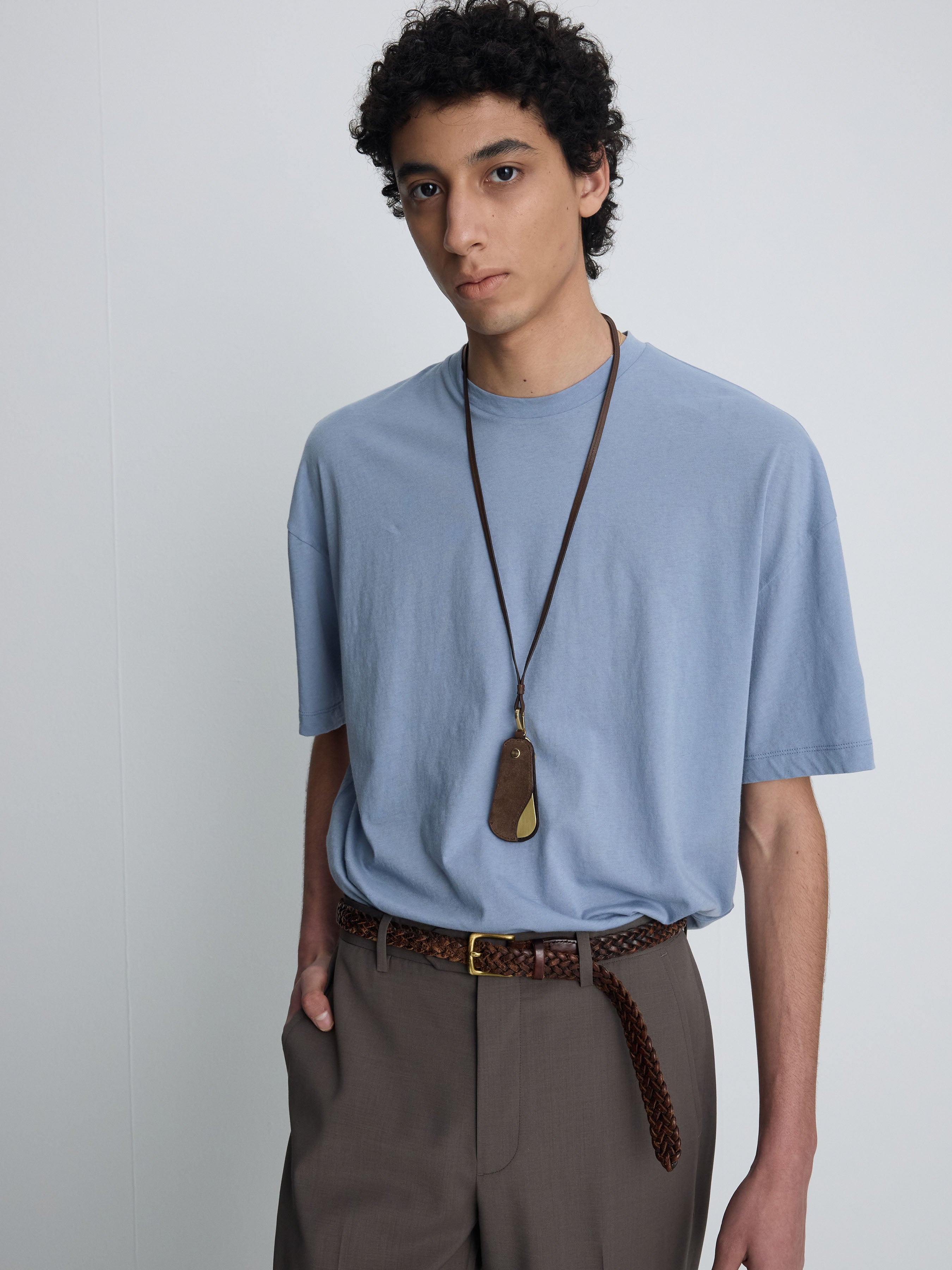 COTTON CASHMERE RELAXED T-SHIRT_ PALE BLUE