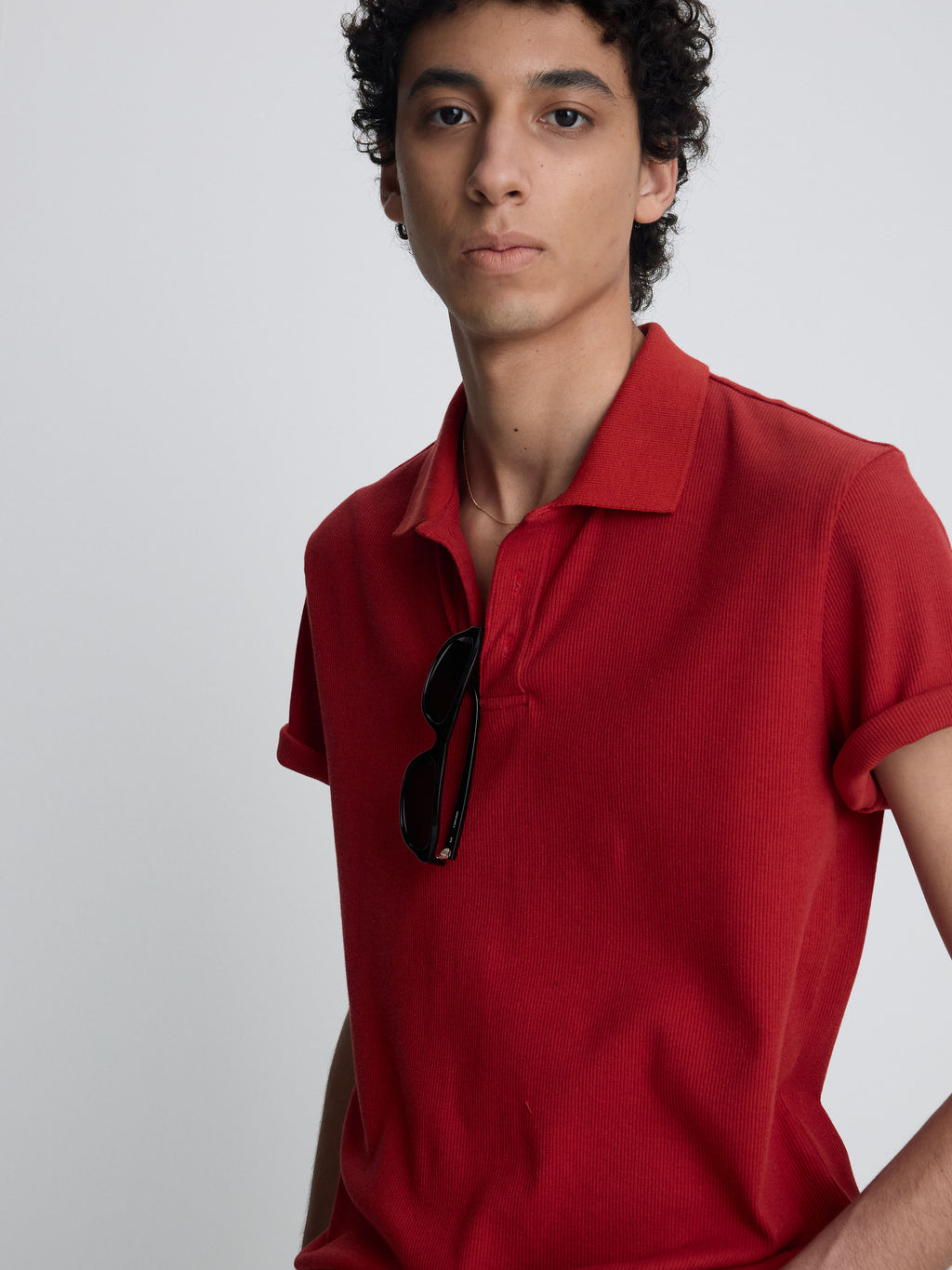 (2026/06/09 Open) SOFT RIBBED POLO SHIRT_ DARK RED