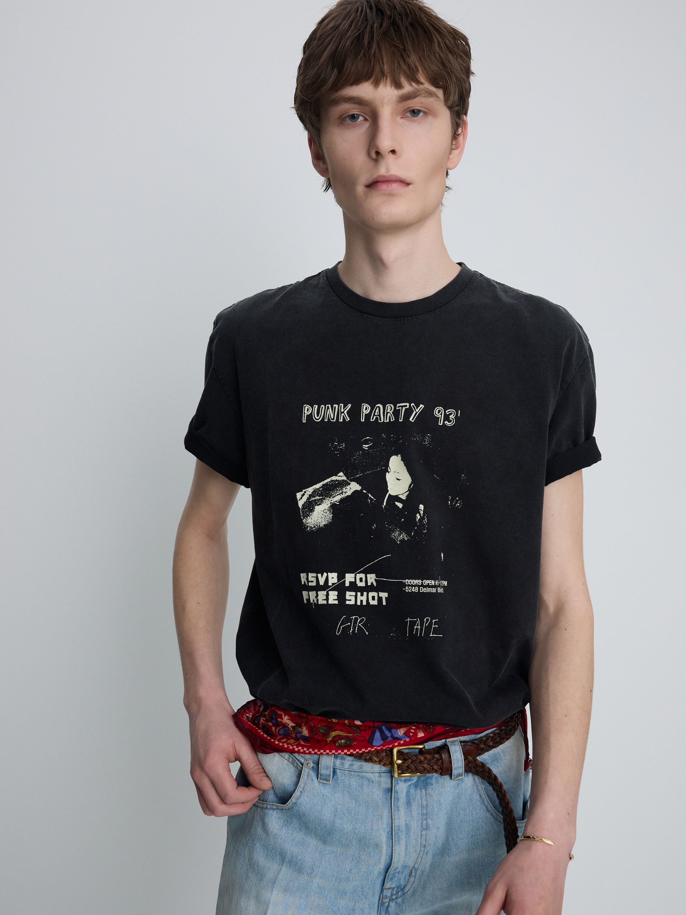 GARMENT-DYED RSVP T-SHIRT_ FADED CARBON