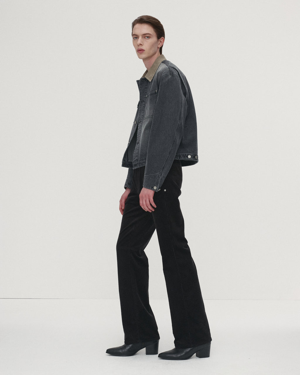 VELVET CORDUROY FLARED PANTS (JAPANESE FABRIC)_ BLACK