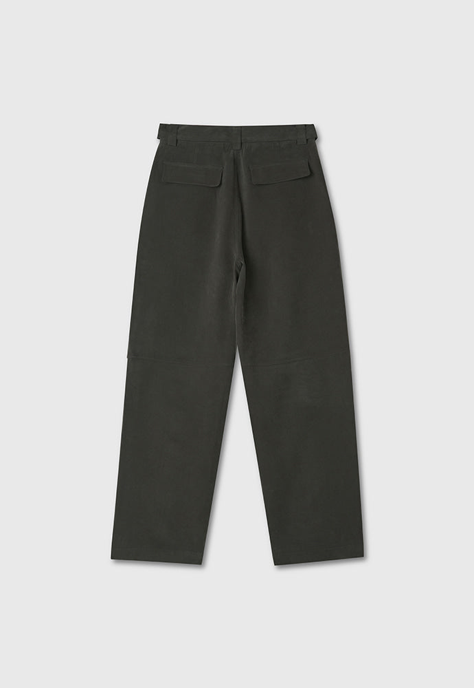 Drape Cupro Belted Pants_ Ripe Olive