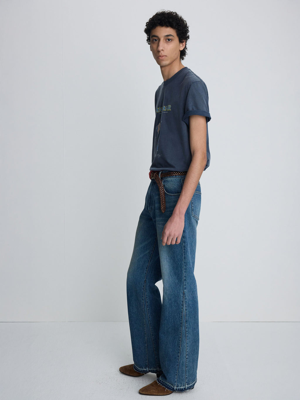 GARMENT-DYED SOUND BAR T-SHIRT_ FADED NAVY
