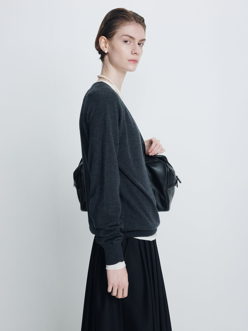 (W) WOOL BALLOON SKIRT_ BLACK