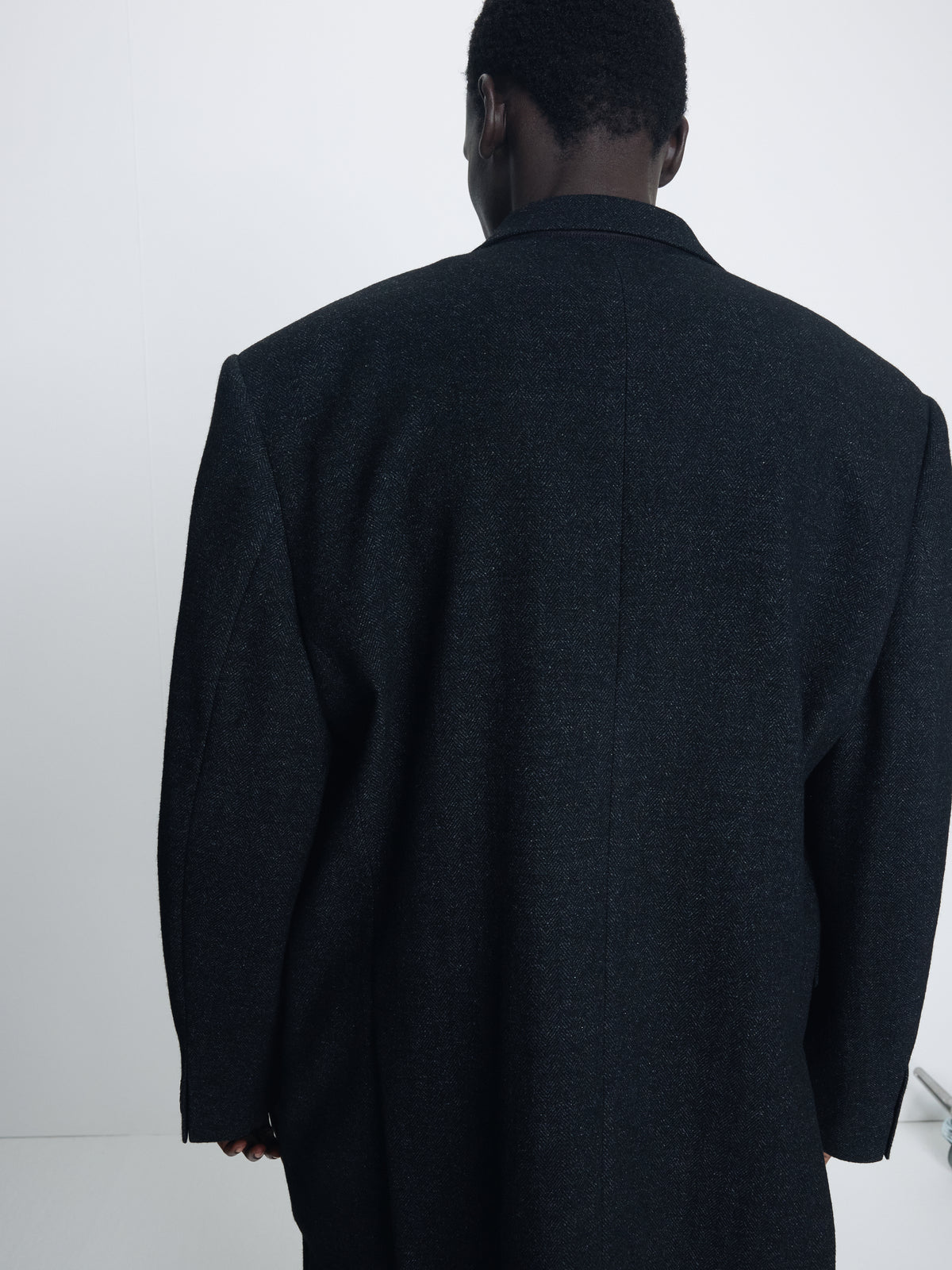 HERRINGBONE WOOL RELAXED TAILORED JACKET_ ANTHRACITE