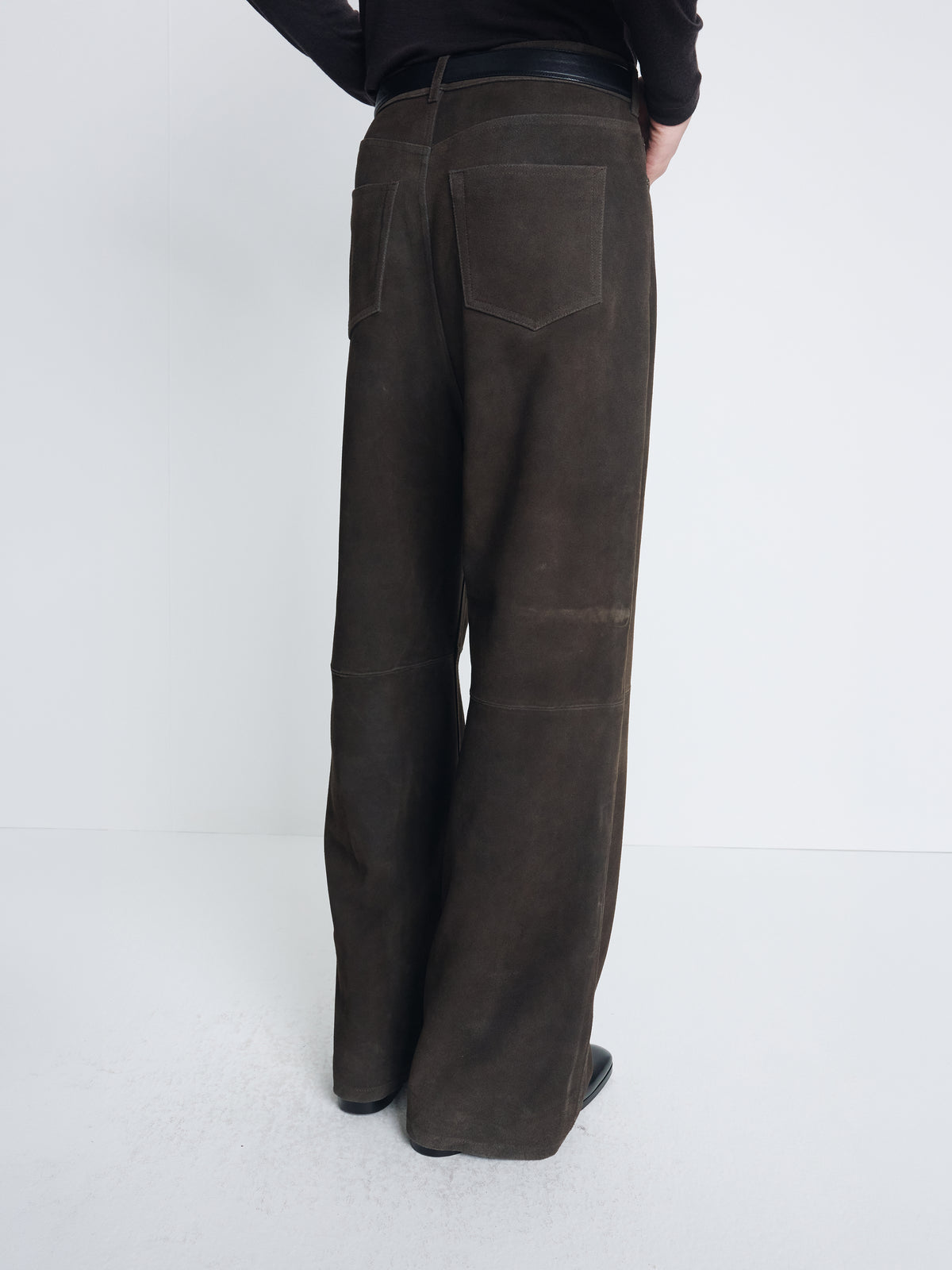 WIDE-LEG SPLIT SUEDE PANTS_ MOCHA BROWN