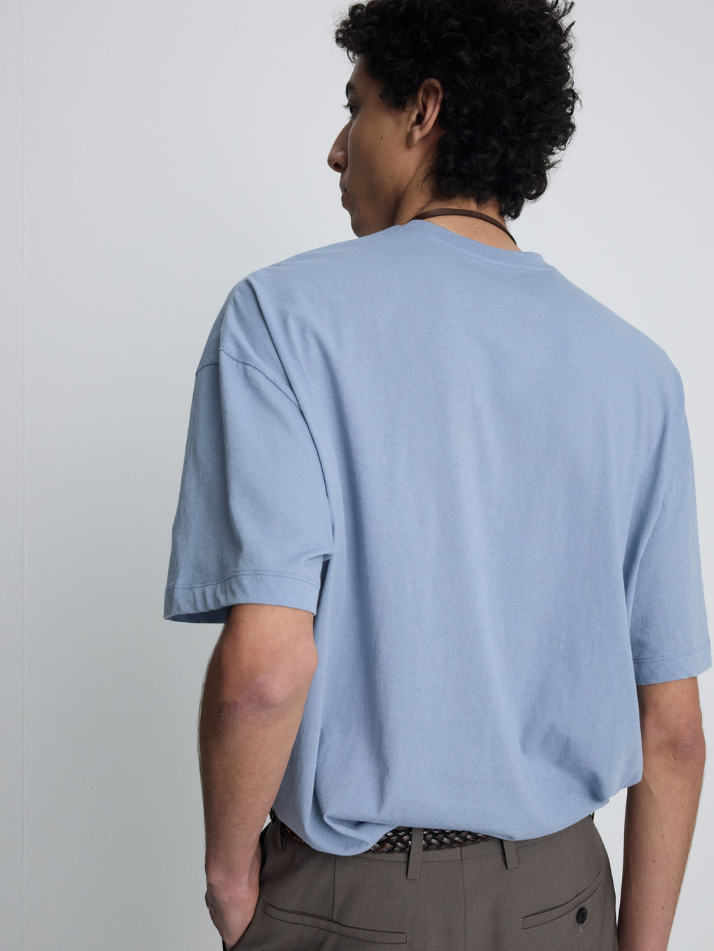 COTTON CASHMERE RELAXED T-SHIRT_ PALE BLUE