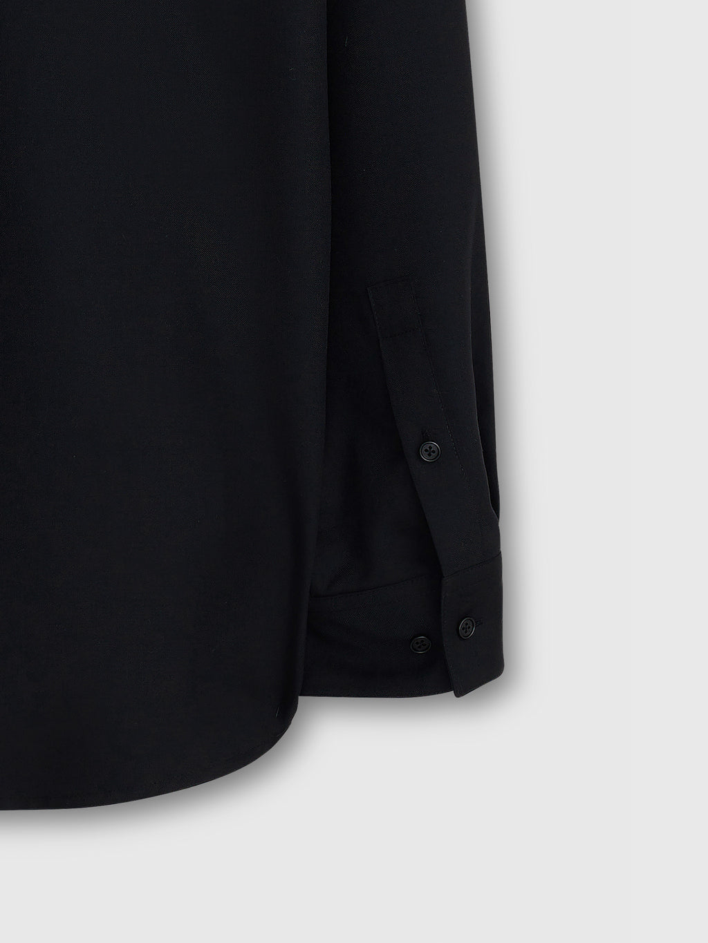 Wool Twill Hidden Pocket Shirt_ Black