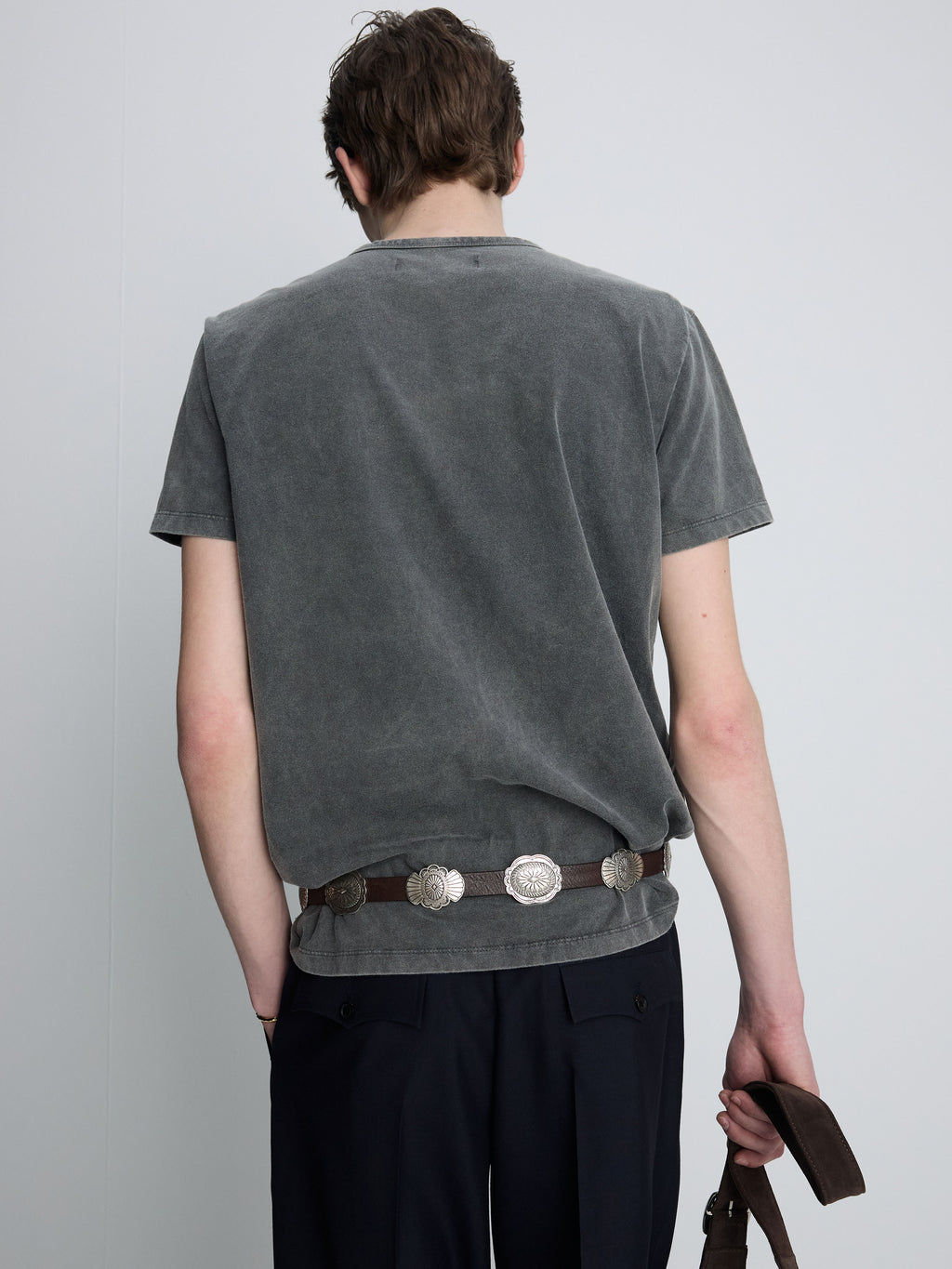 (2026.06.09 Open) GARMENT DYED HENLEY NECK TOP_ FADED CHARCOAL