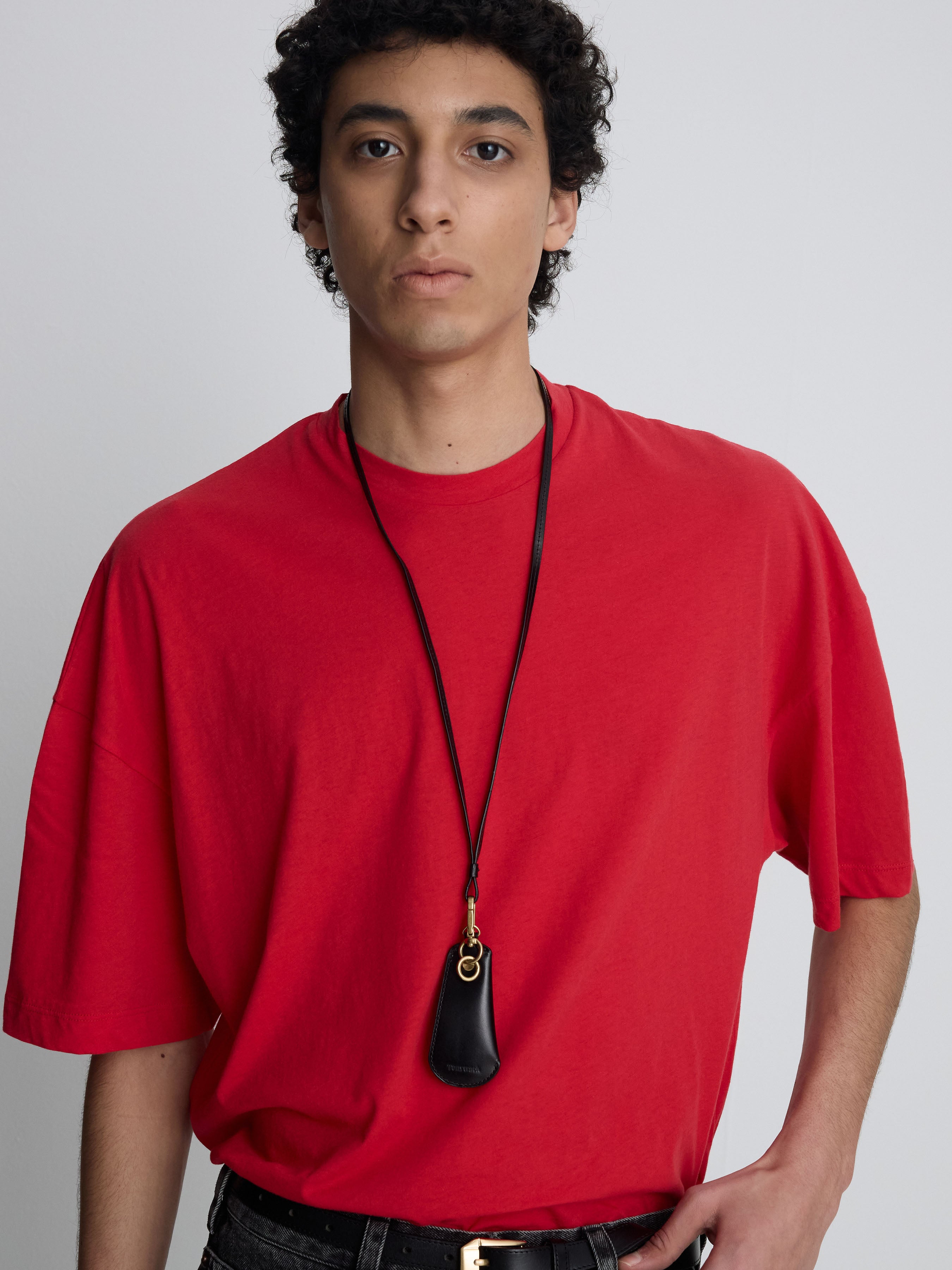 COTTON CASHMERE RELAXED T-SHIRT_ RED