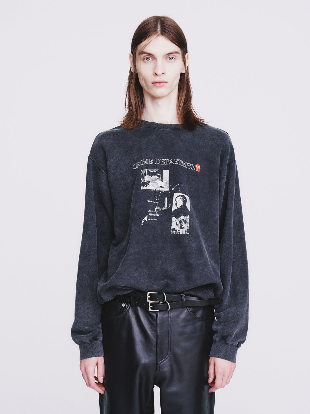 Crime Dept. Garment-dyeing Sweatshirt_ Faded Charcoal