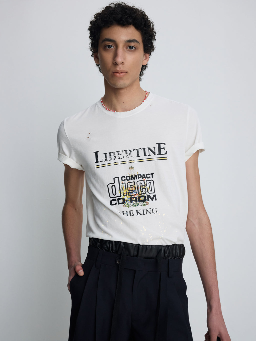 DISTRESSED LIBERTINE T-SHIRT_ WHITE