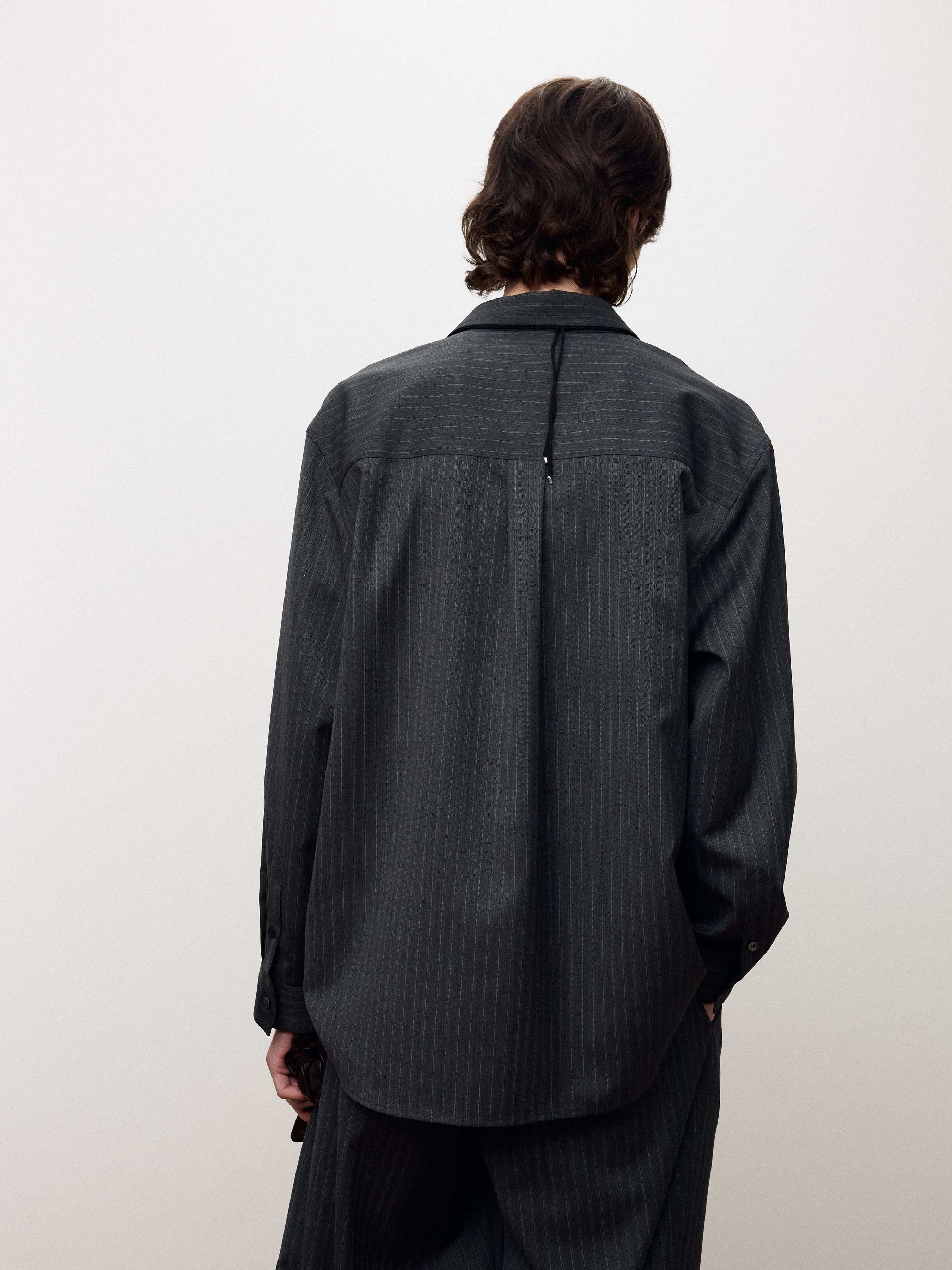 WOOL STRIPED RELAXED SHIRT_ GREY PINSTRIPE