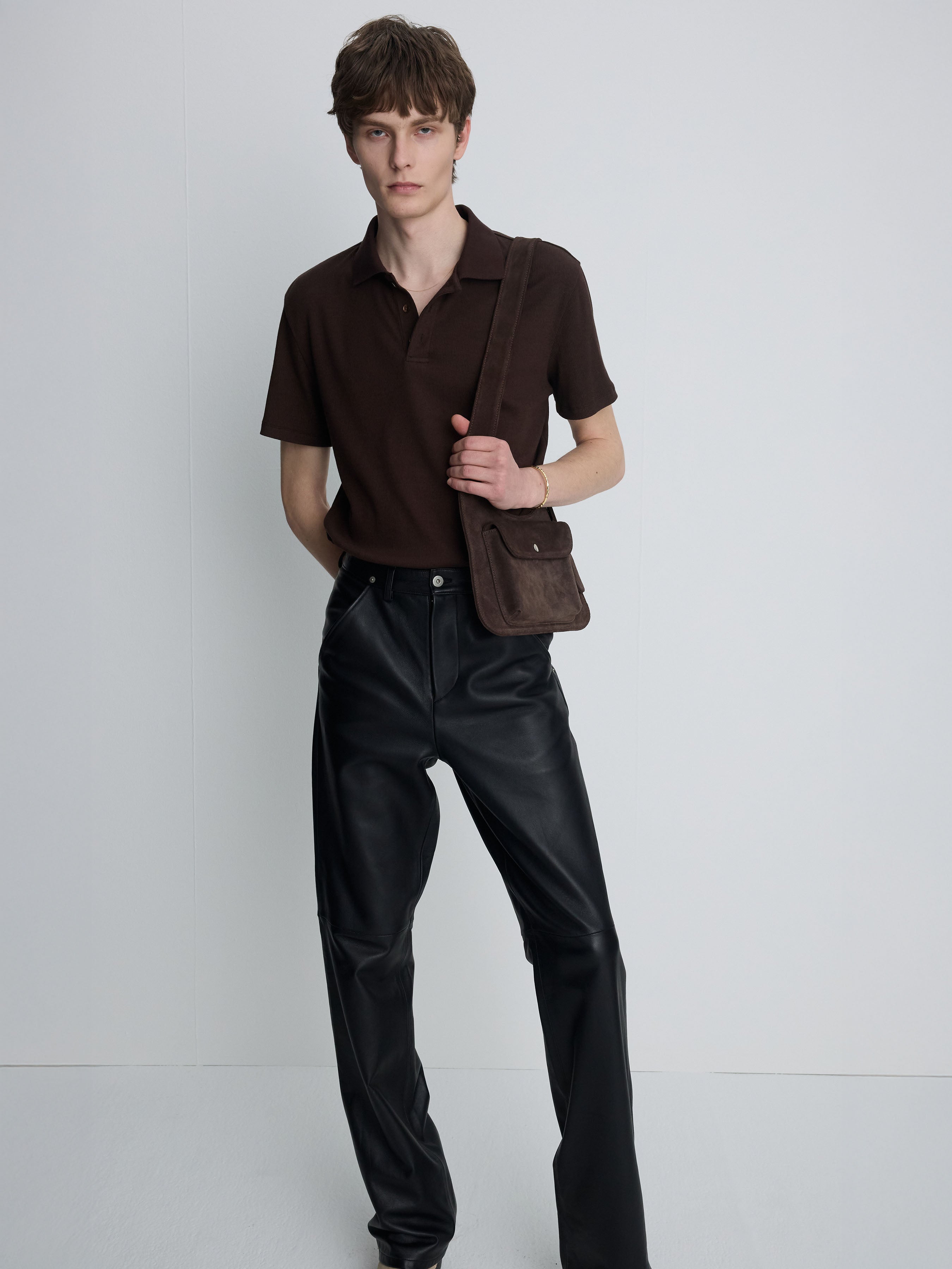 (2026/06/09 Open) SOFT RIBBED POLO SHIRT_ BROWN