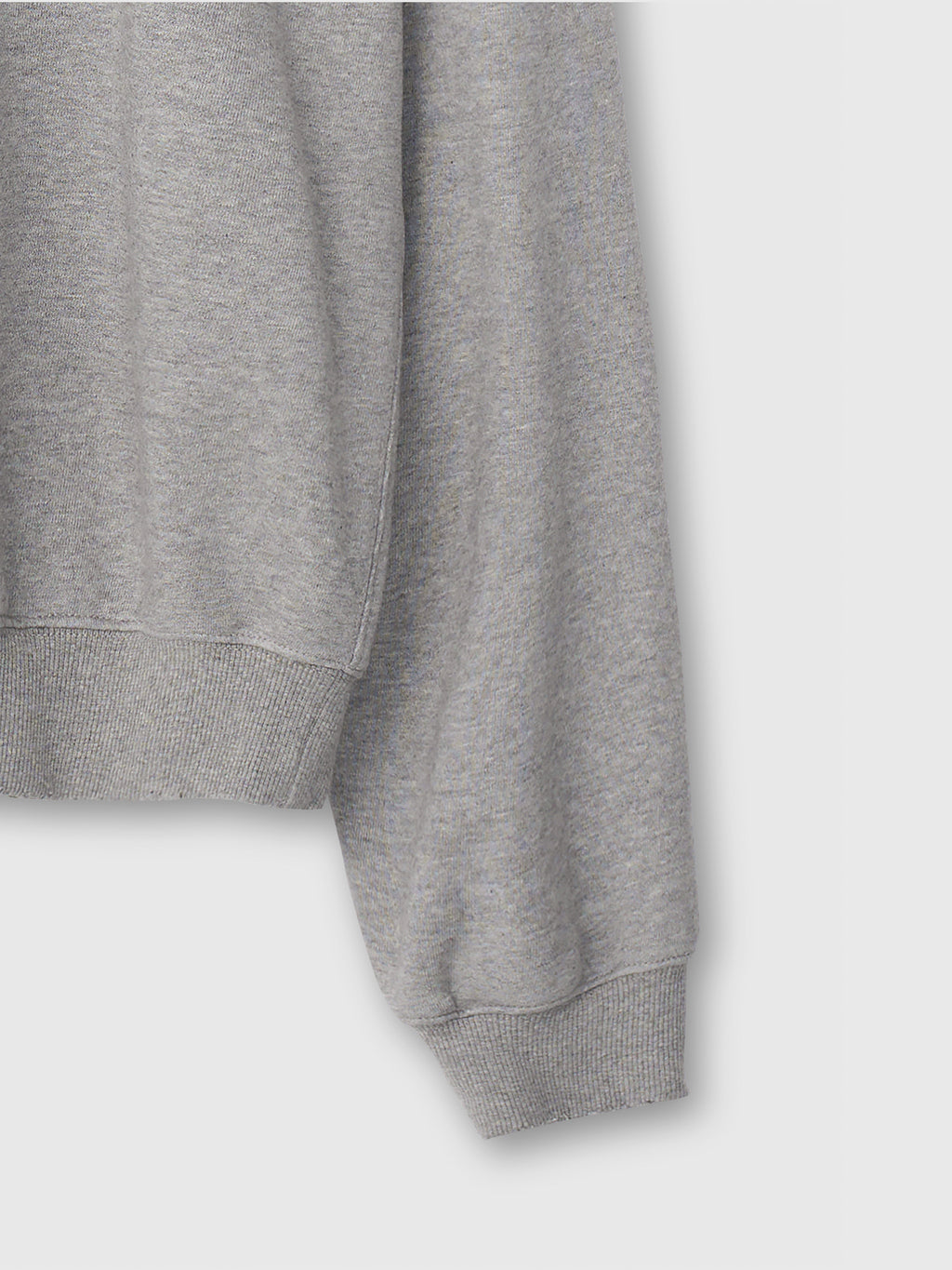 Embroidery Overlap College Sweatshirt_ Heather Grey