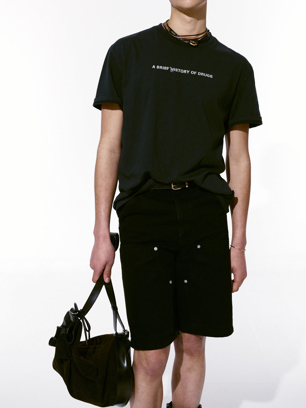 Drug Reference Garment Dyeing T-shirt_ Black Pigment