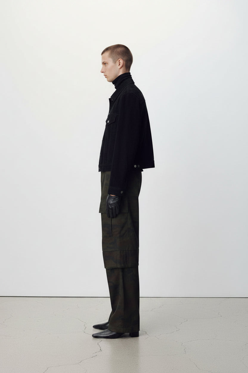 Camouflage Nylon Cargo Pants_ Dark Olive