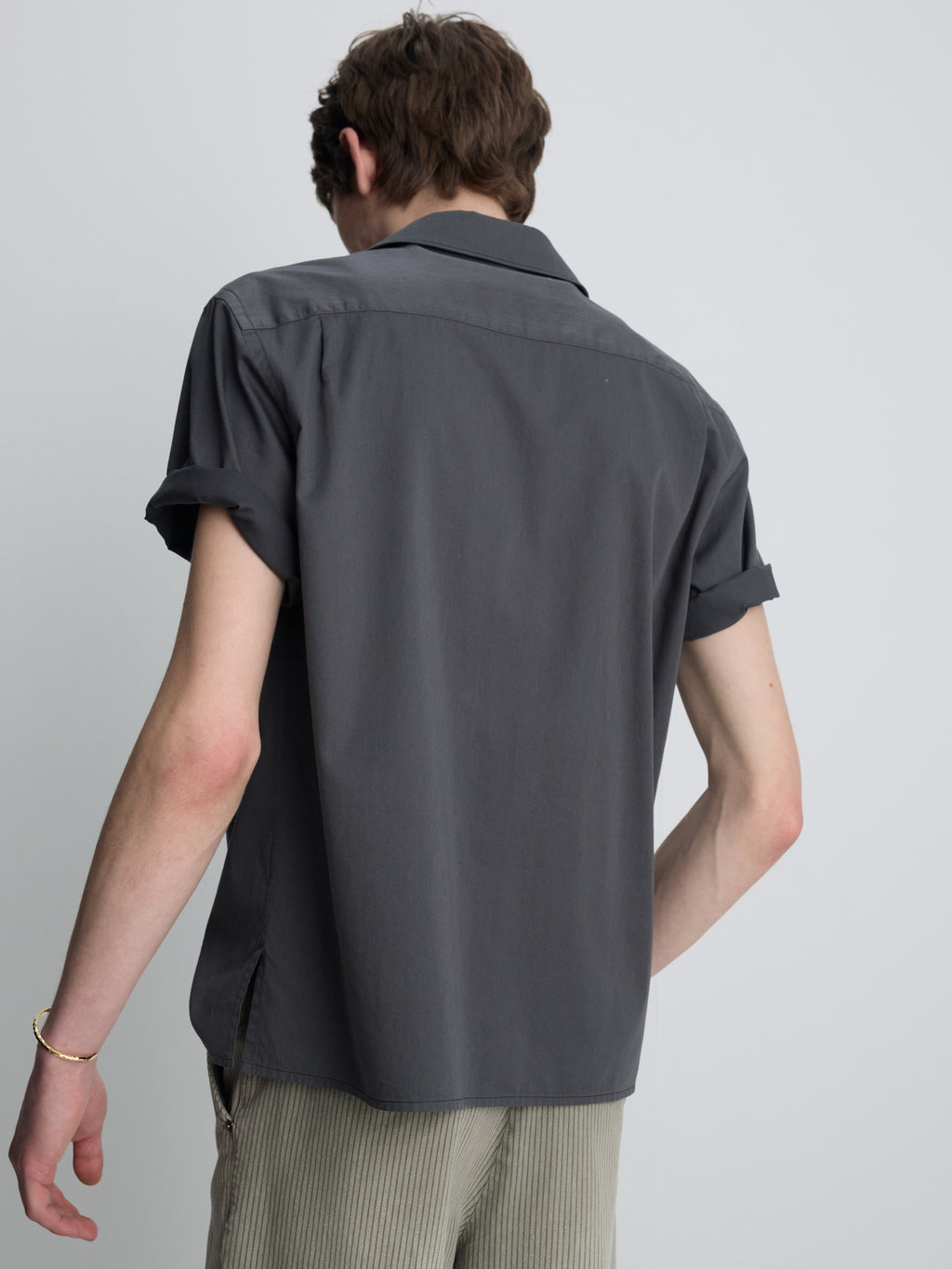 SILKY COTTON BOWLING SHIRT_ ANTHRACITE