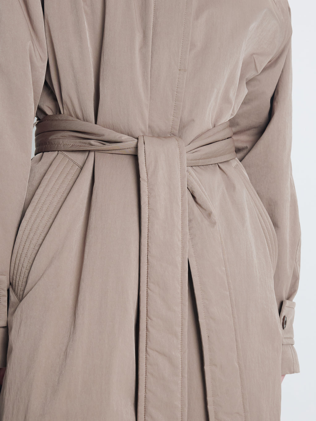 (W) TAILORED TRENCH PUFFER COAT_ BEIGE