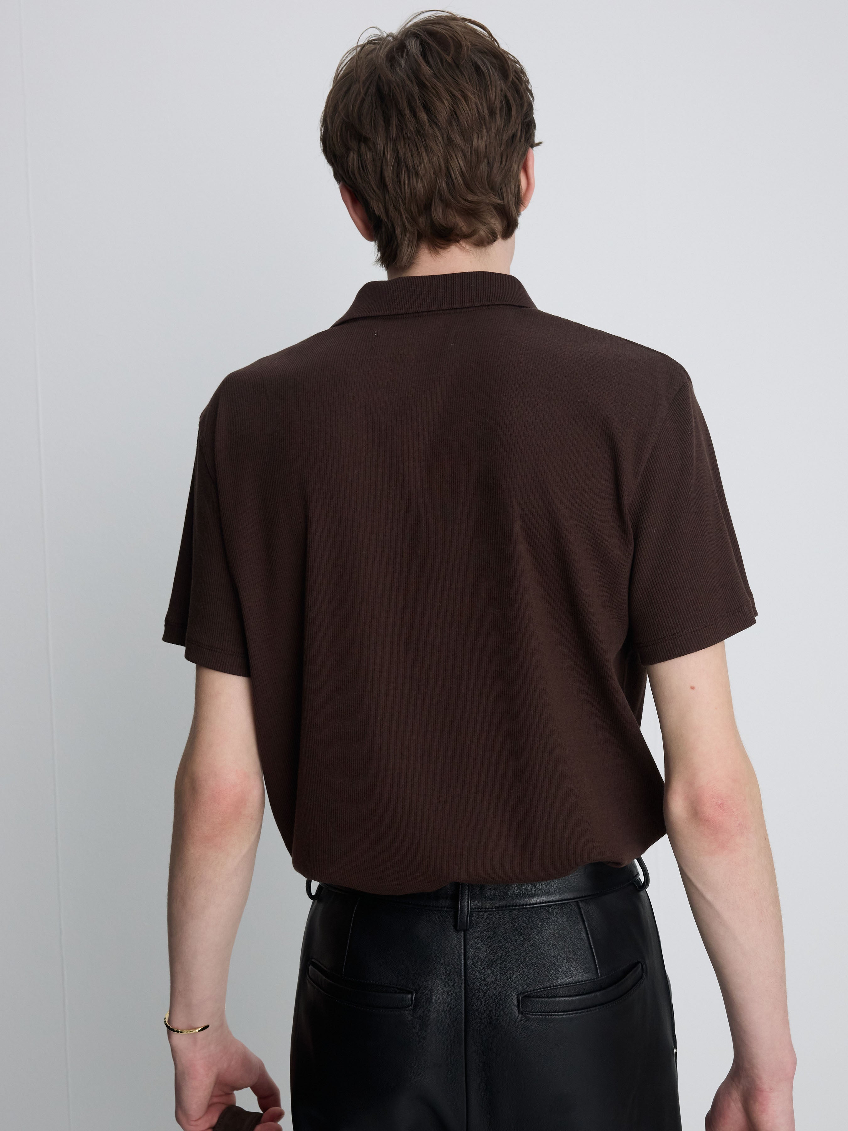 (2026/06/09 Open) SOFT RIBBED POLO SHIRT_ BROWN
