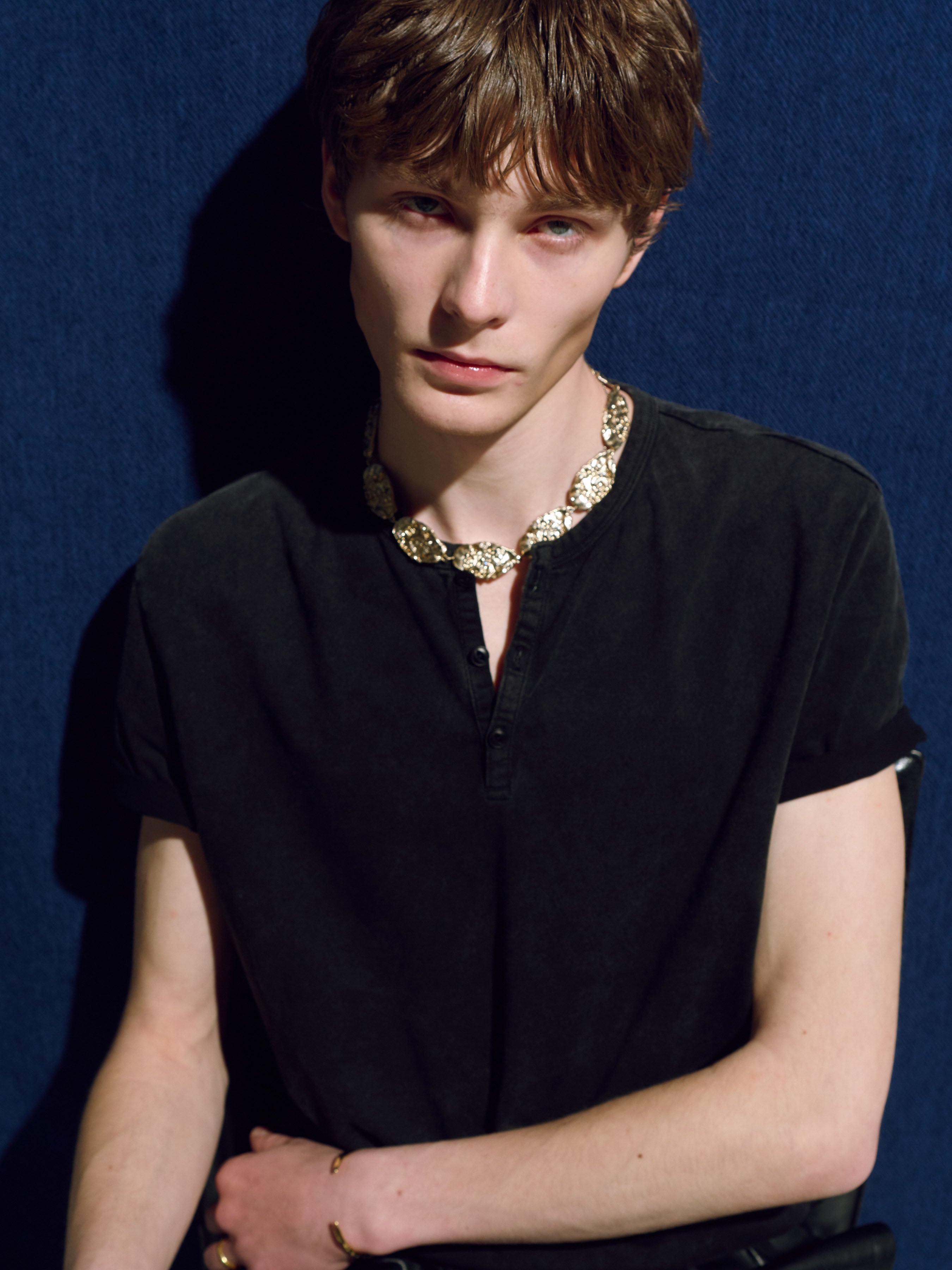 (2026.06.09 Open) GARMENT DYED HENLEY NECK TOP_ VINTAGE BLACK