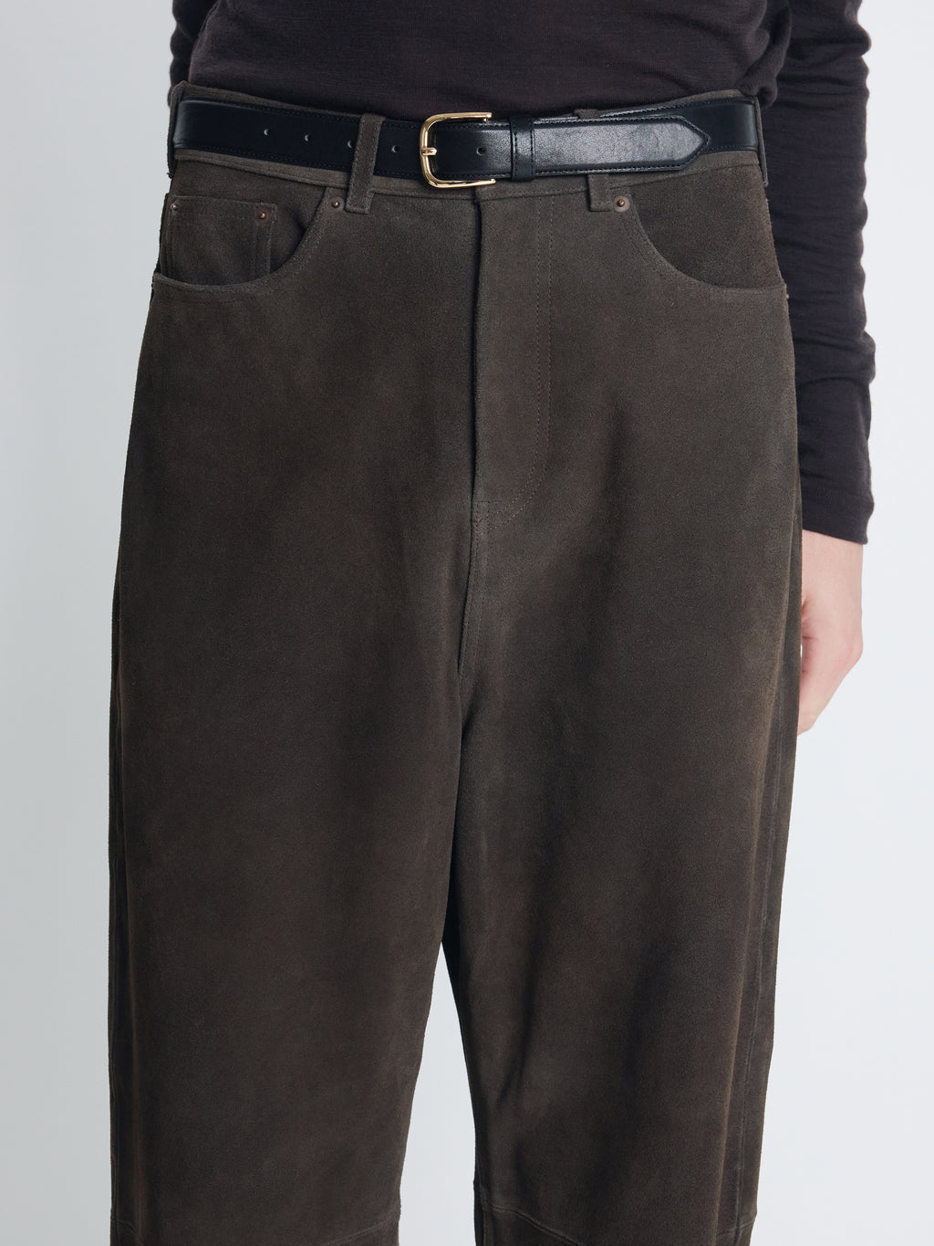WIDE-LEG SPLIT SUEDE PANTS_ MOCHA BROWN