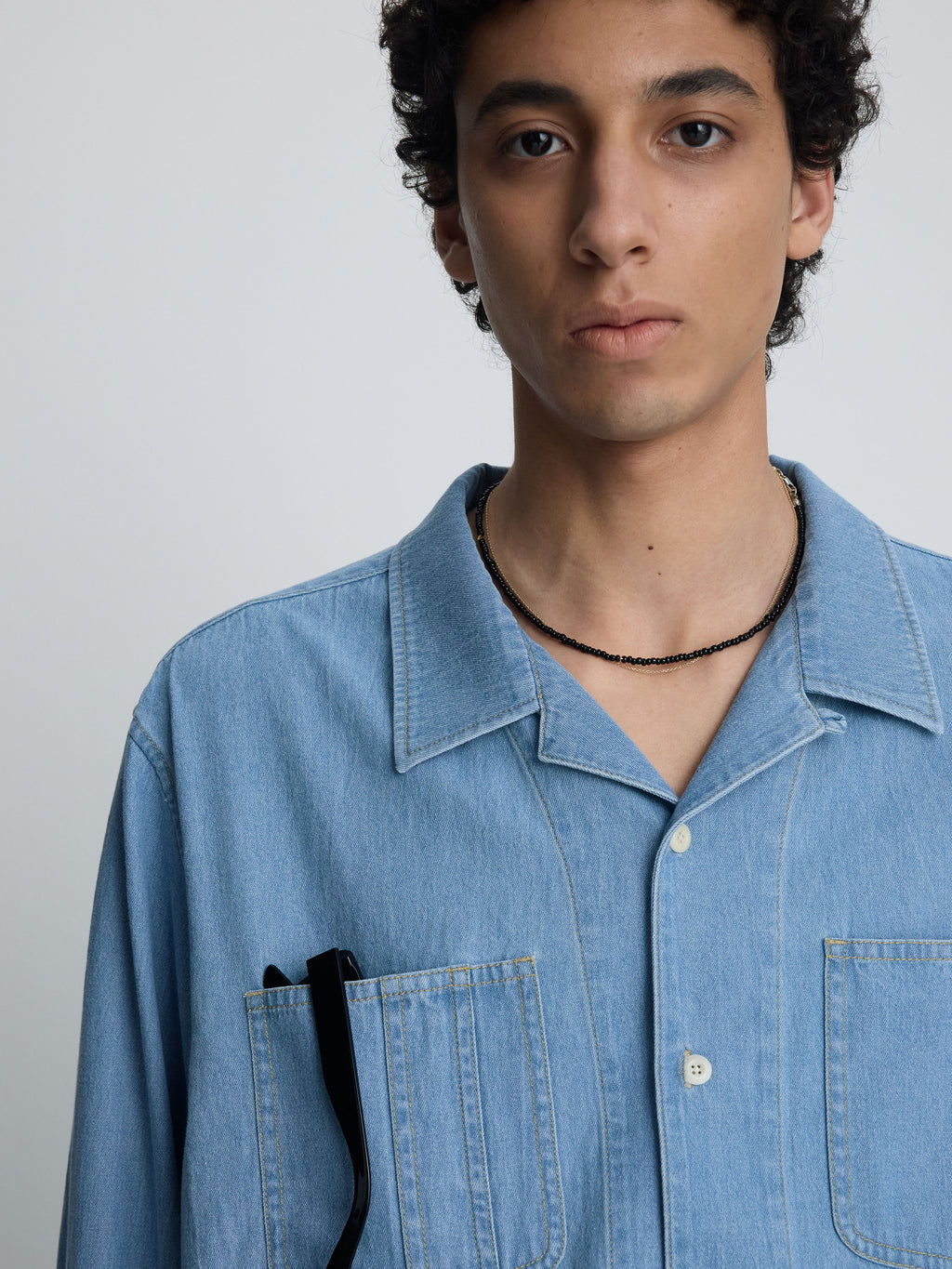 (2026/05/22 Open) TWO POCKET SOFT DENIM SHIRT_ LIGHT INDIGO