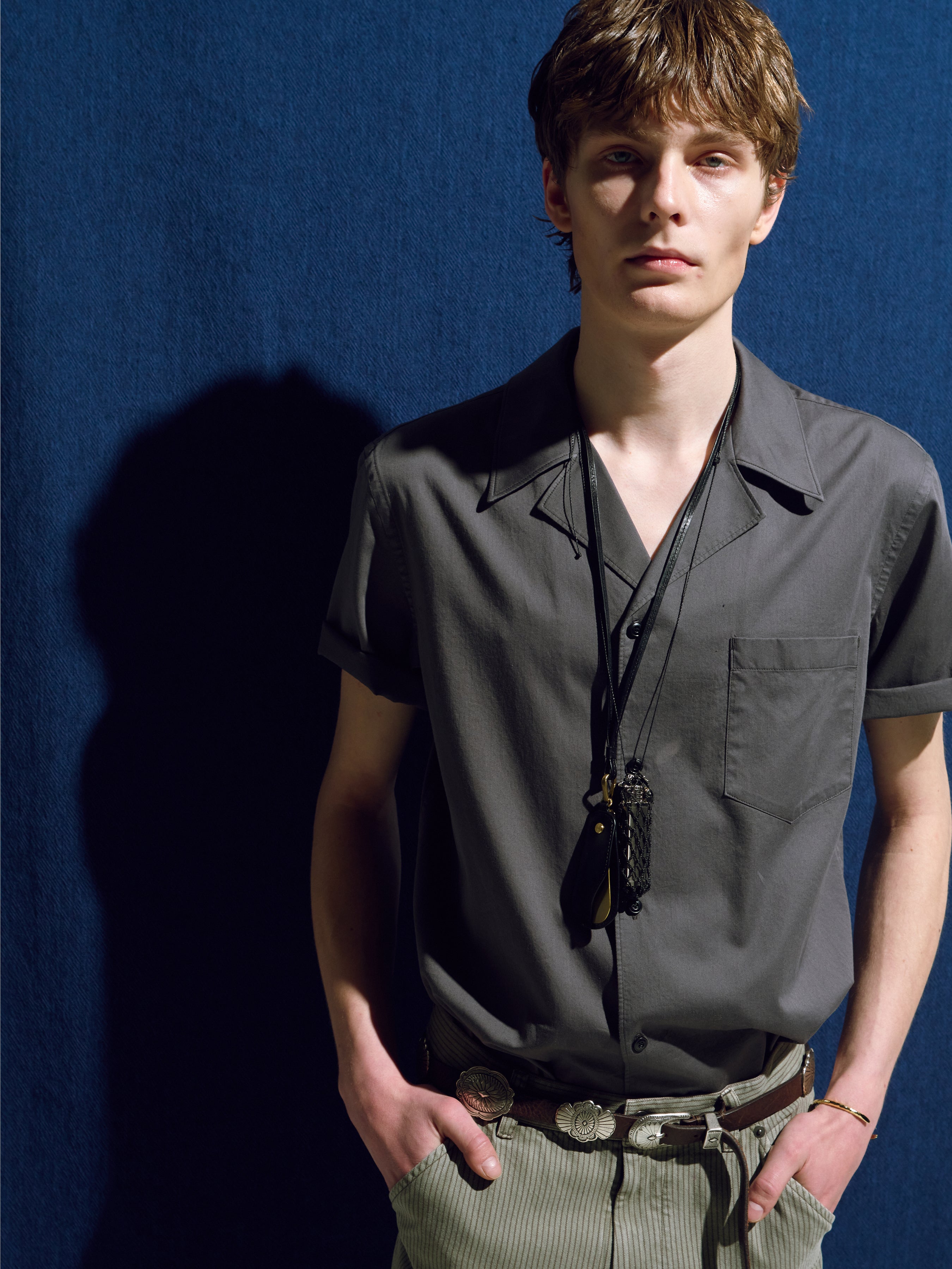 SILKY COTTON BOWLING SHIRT_ ANTHRACITE