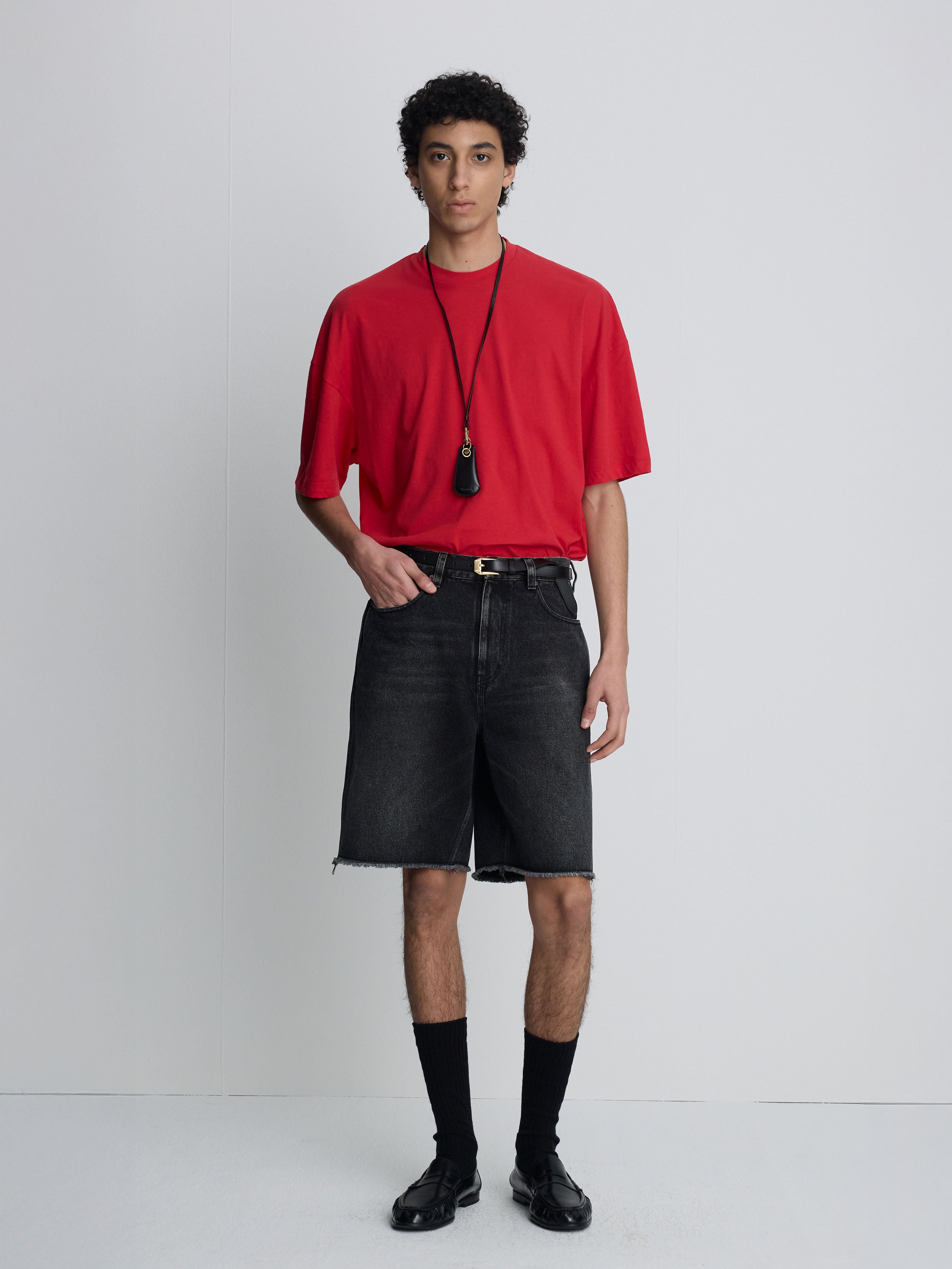 COTTON CASHMERE RELAXED T-SHIRT_ RED