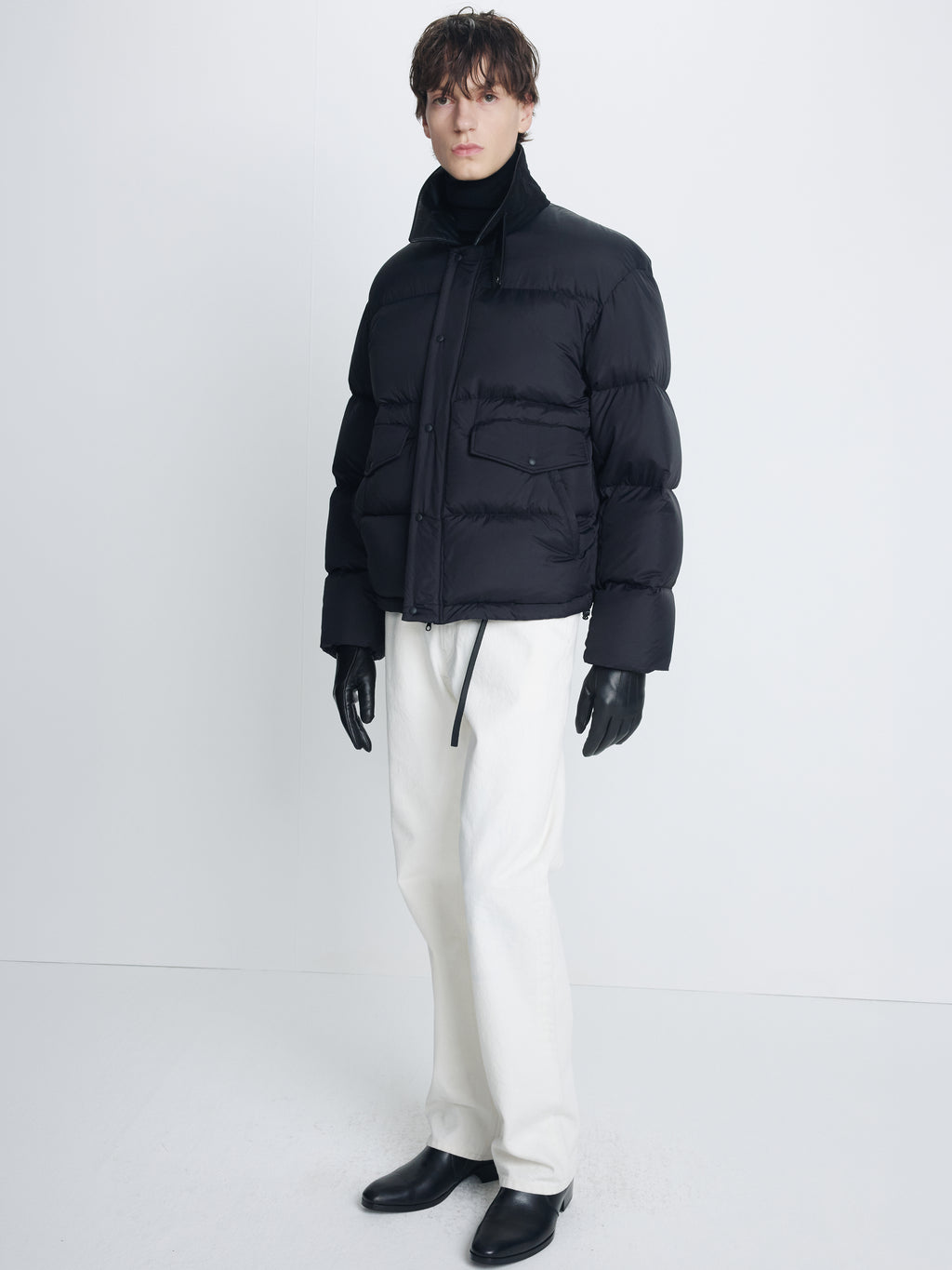 GRAIN LAMSKIN GLOVES_ BLACK