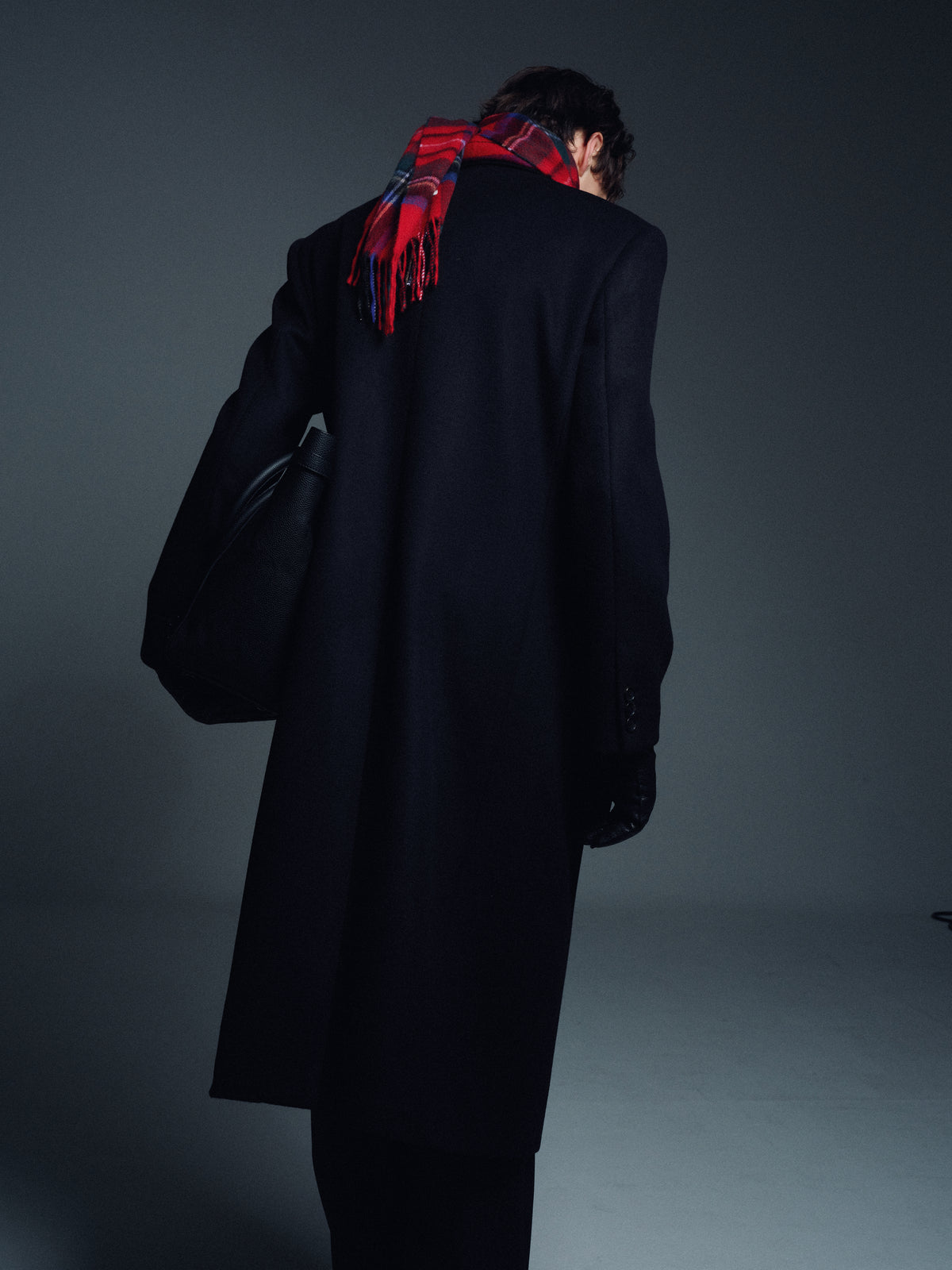 WOOL AND CASHMERE DOUBLE-BREASTED COAT_ BLACK