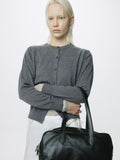 (W) SOFT LEATHER SQUARE VALISE BAG_ BLACK