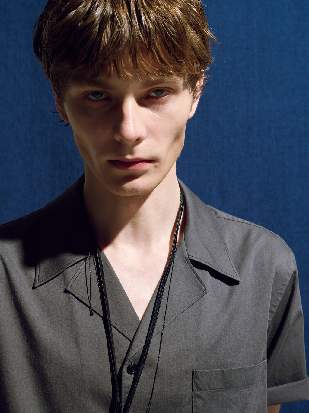 SILKY COTTON BOWLING SHIRT_ ANTHRACITE
