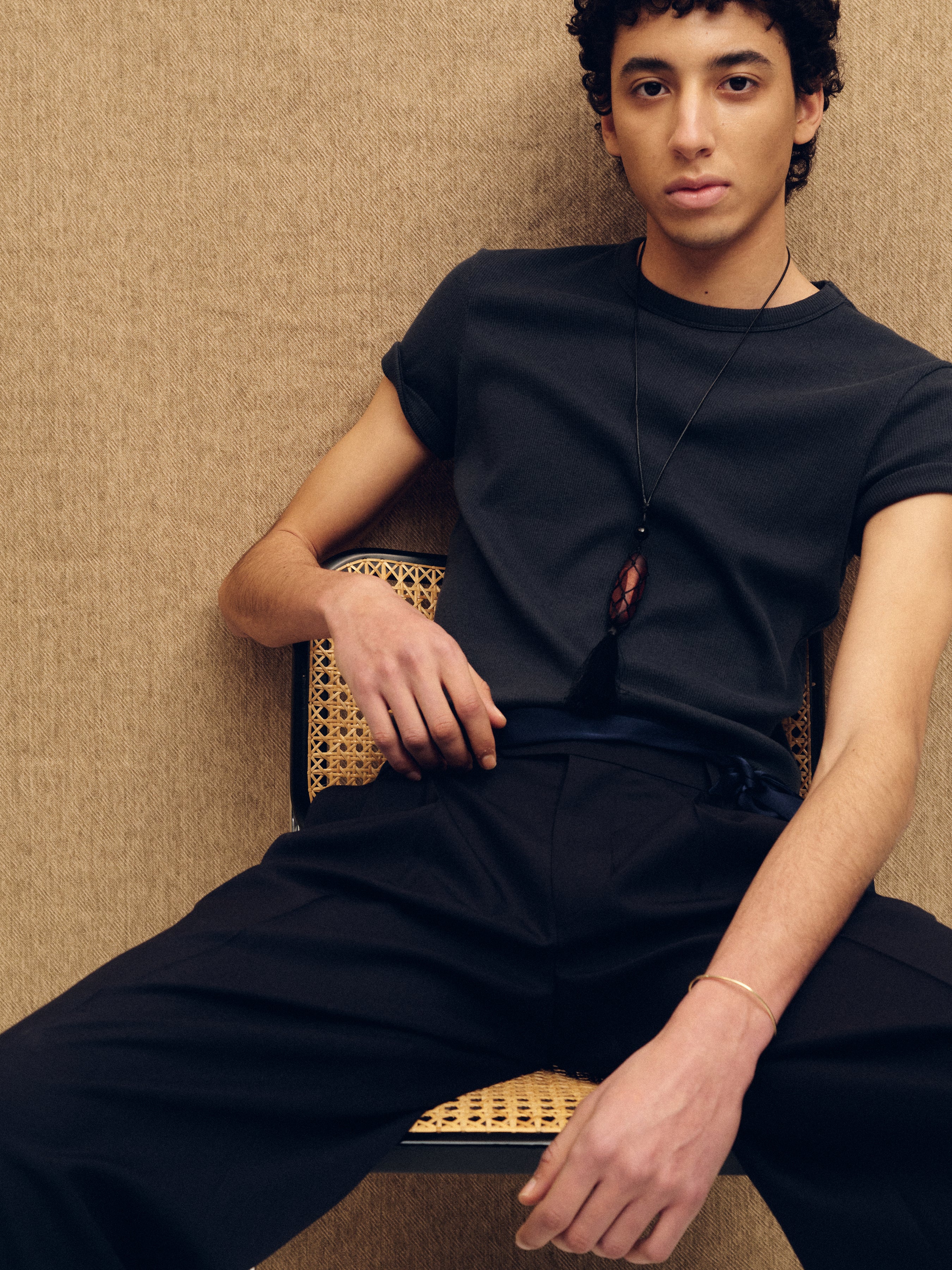 SOFT RIBBED FITTED T-SHIRT_ NAVY TEAL