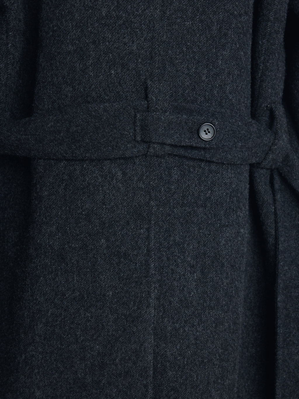 HAND-MADE WOOL BELTED DOUBLE COAT_ MELANGE CHARCOAL