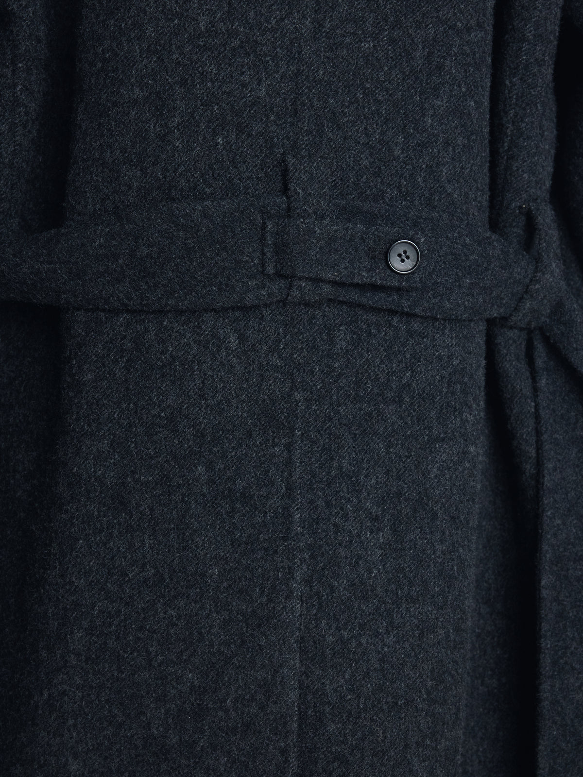 HAND-MADE WOOL BELTED DOUBLE COAT_ MELANGE CHARCOAL