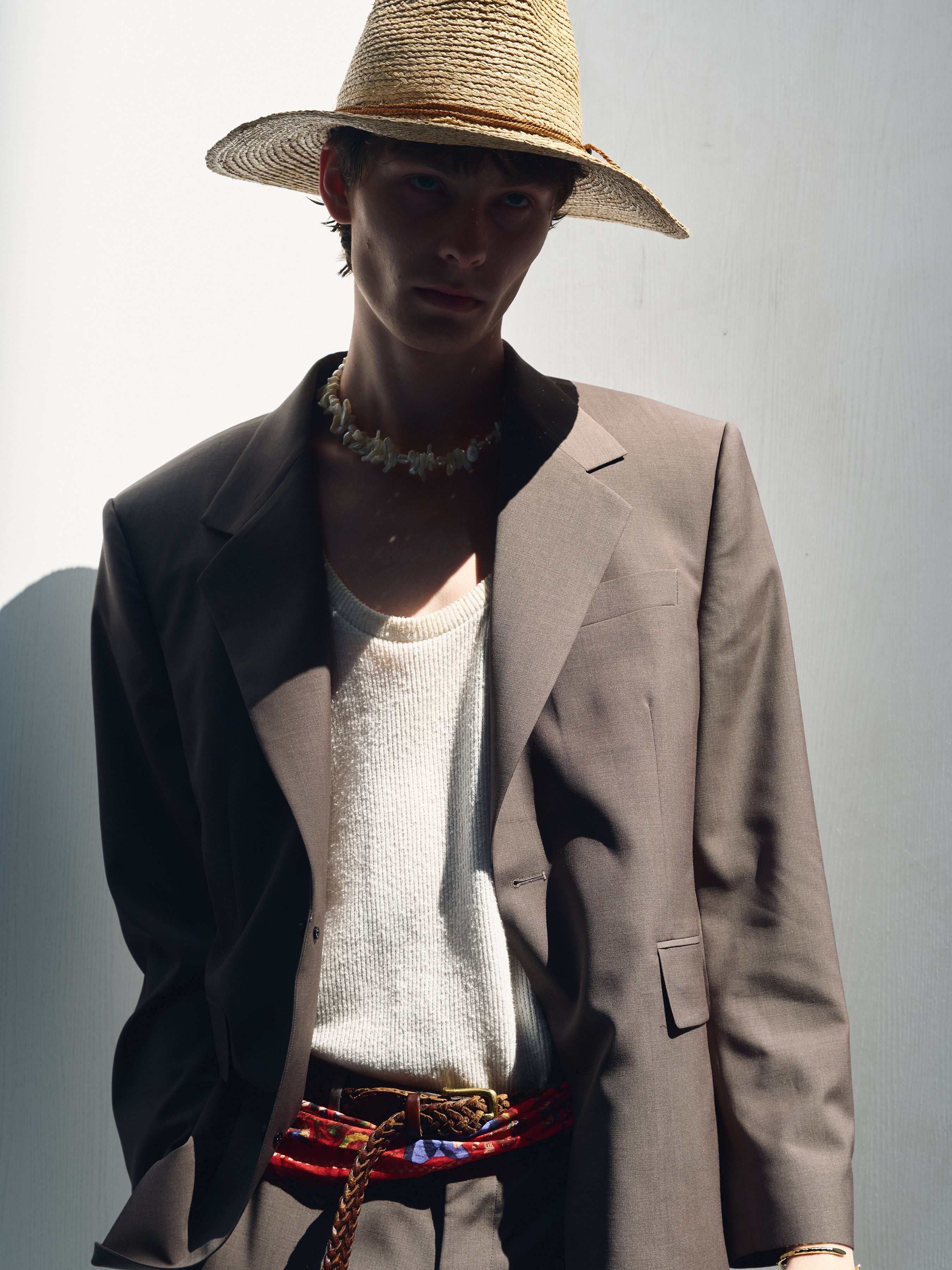 TROPICAL WOOL RELAXED BLAZER_ TAUPE