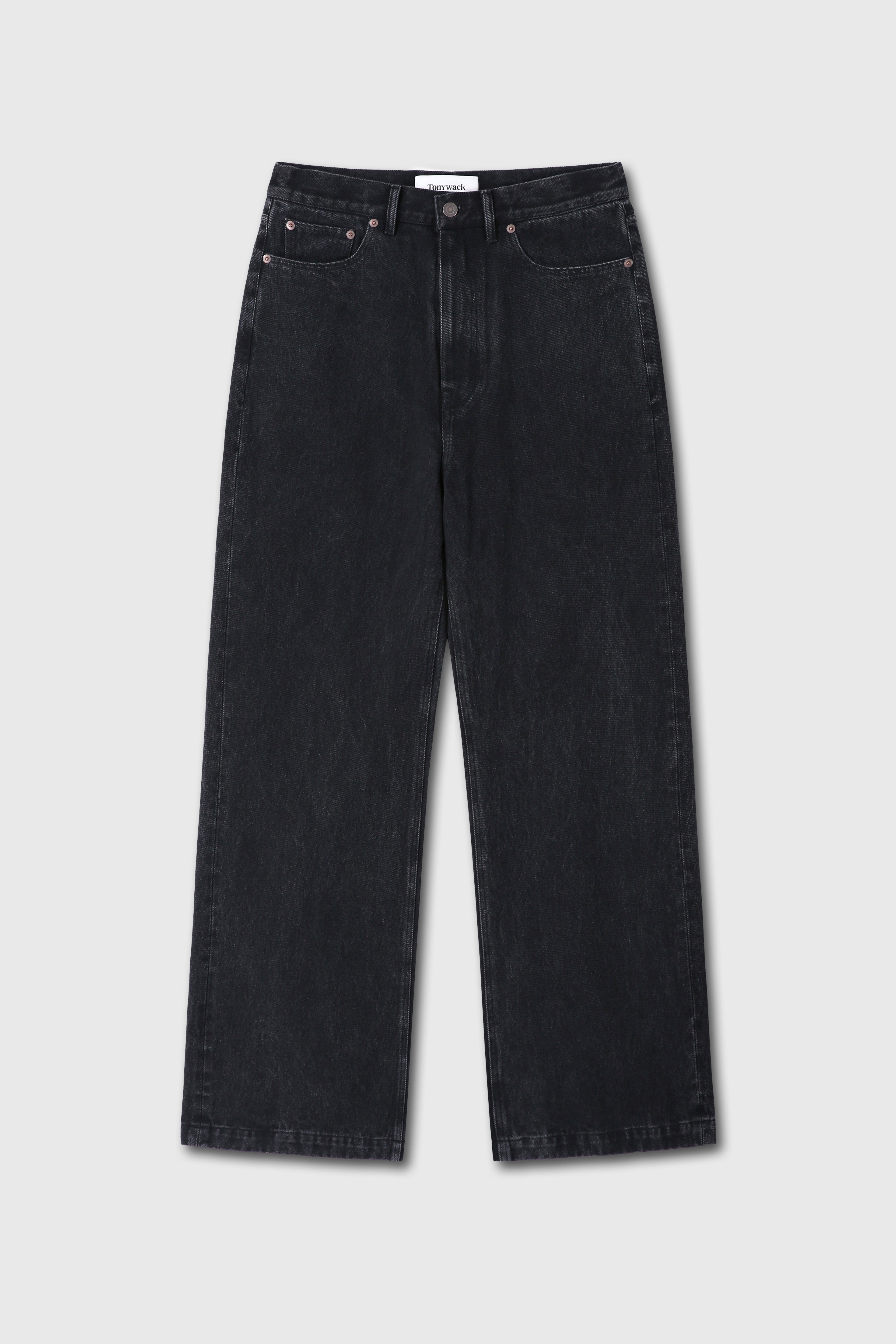 WIDE-LEG DENIM JEANS_ WASHED BLACK