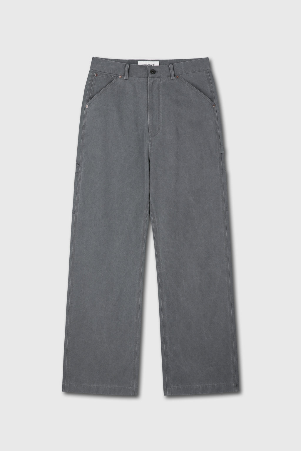 WASHED COTTON WIDE-LEG WORK PANTS_ RHINO